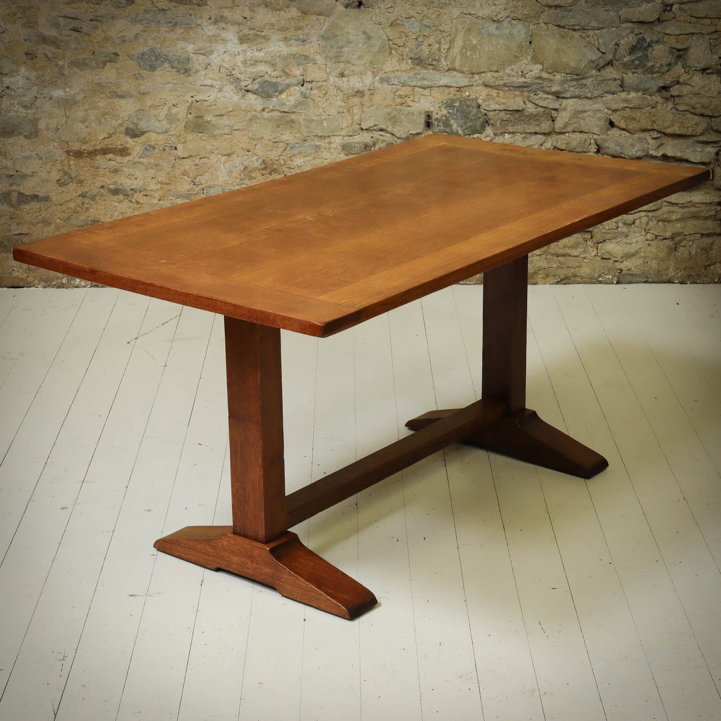 Heal and Co Arts & Crafts Cotswold School English Oak Dining Table c. 1930