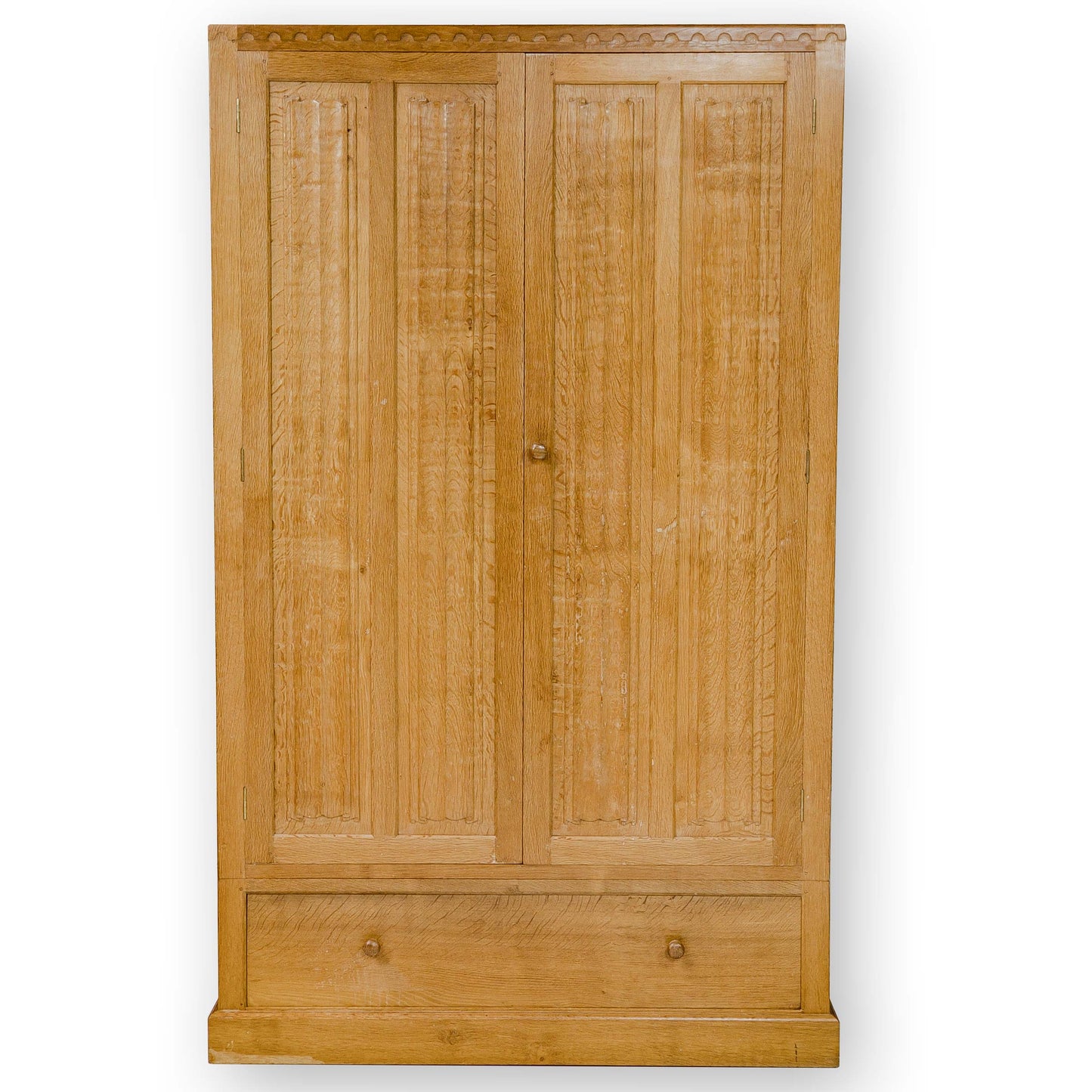 Eagleman (Ex-Mouseman) Arts & Crafts Yorkshire School Oak Double Wardrobe [b]