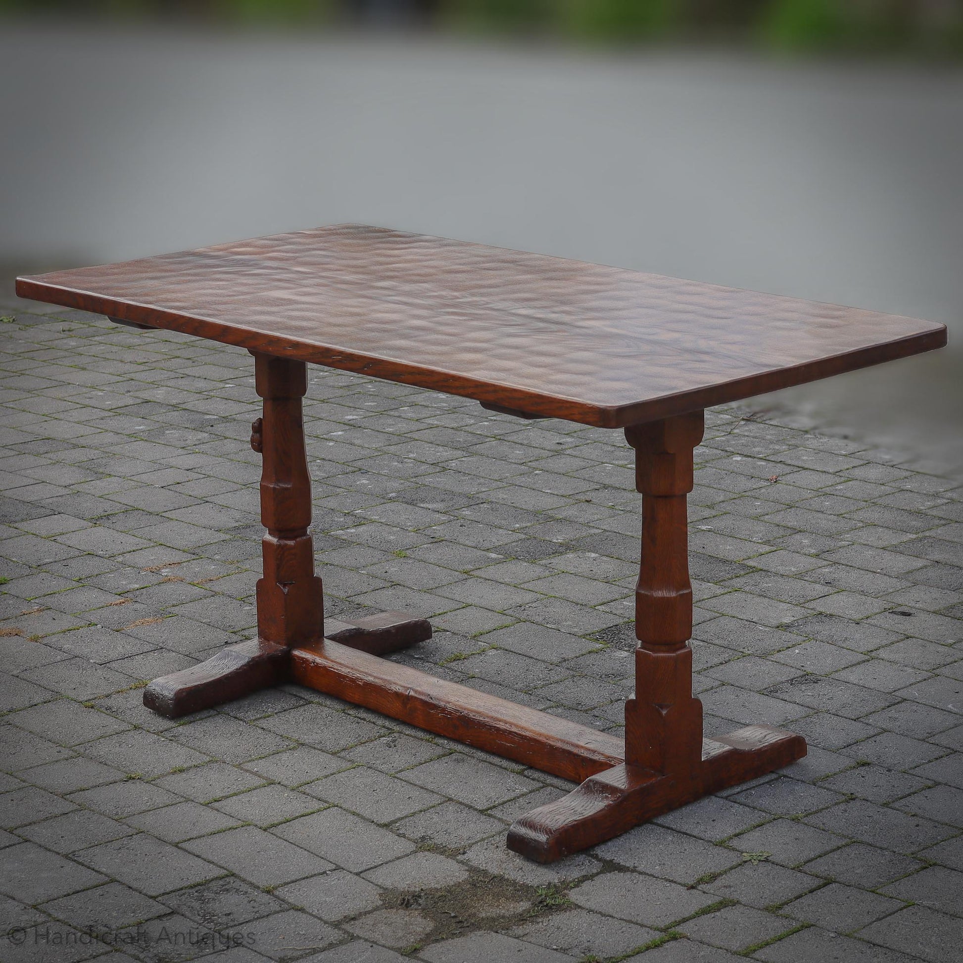 Robert 'Mouseman' Thompson Arts & Crafts Yorkshire School English Oak Dining Table 