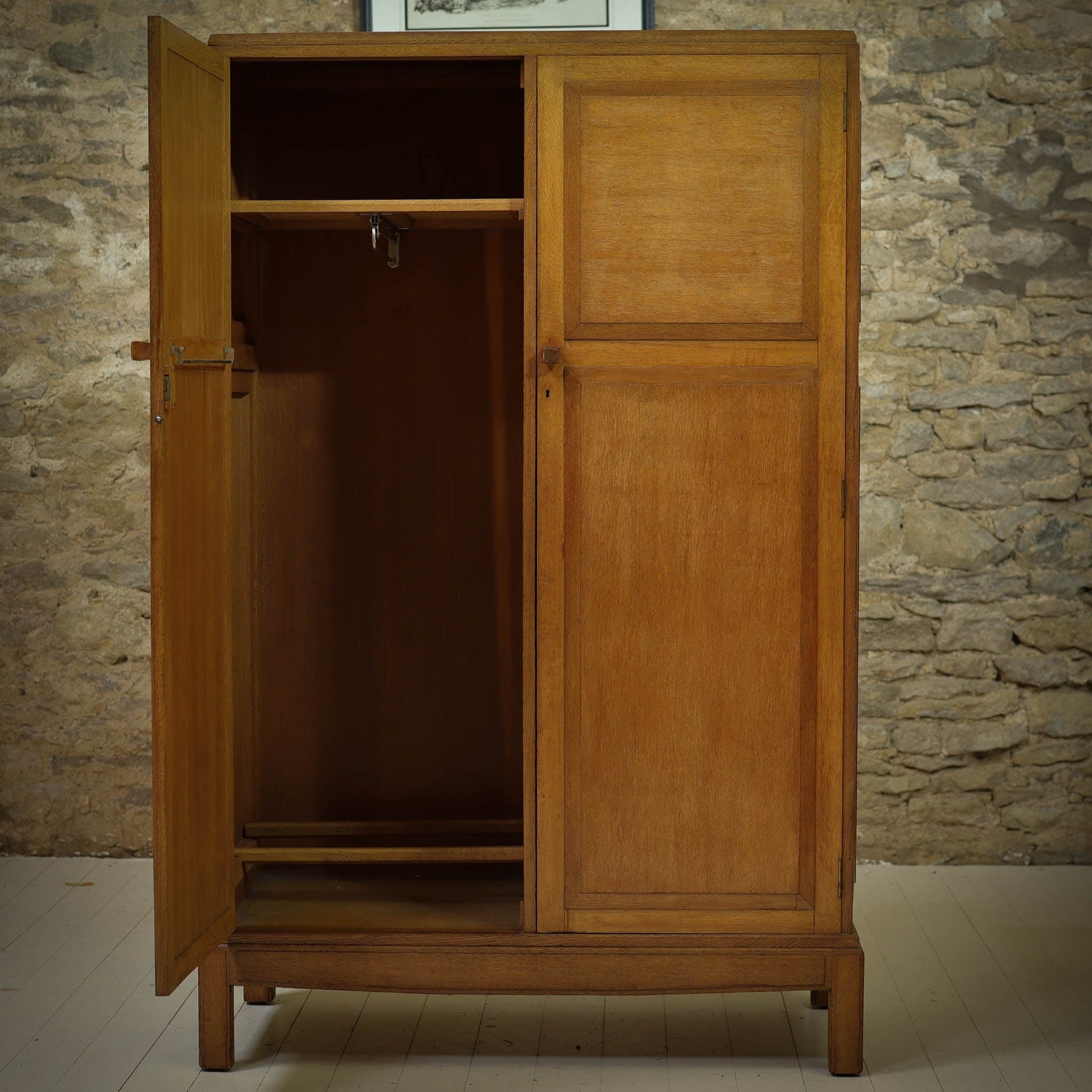 Brynmawr Furniture Company  Arts & Crafts Cotswold School Oak Wardrobe 1930