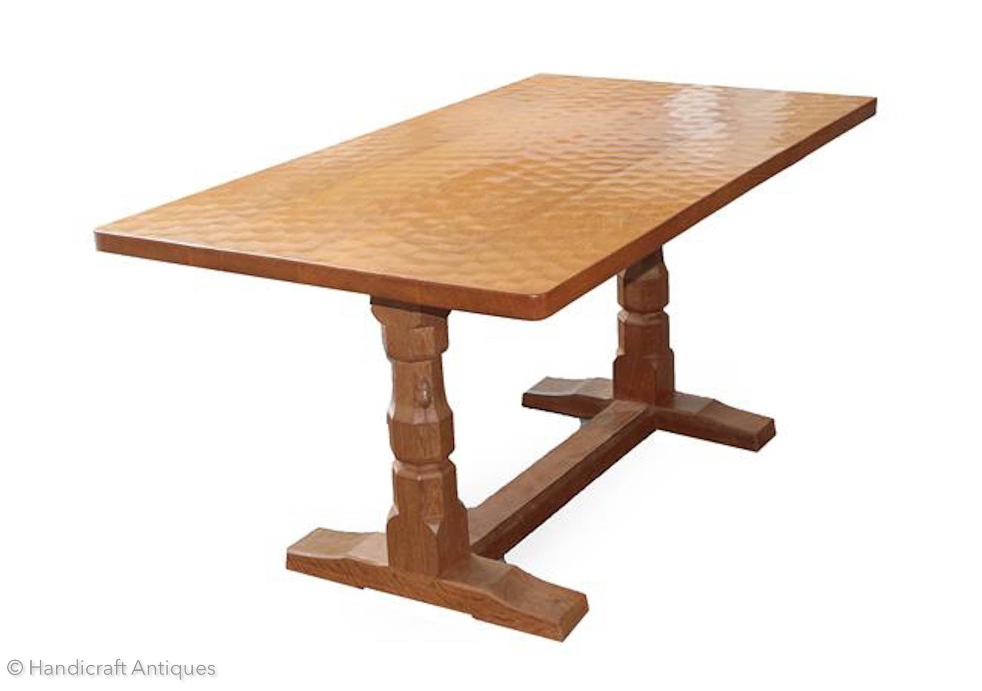 Robert 'Mouseman' Thompson Arts & Crafts Yorkshire School English Oak Dining Table c. 1980