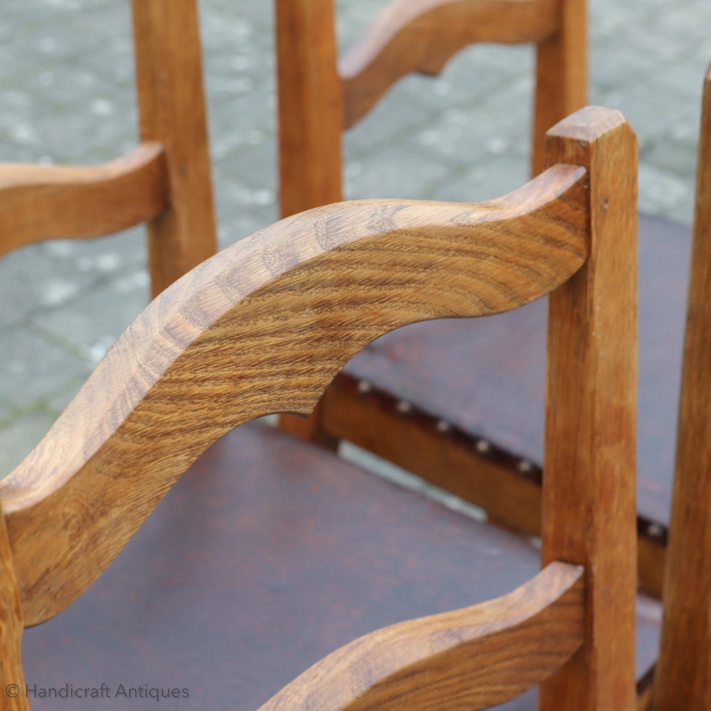 Set of 4 Acornman (Ex-Mouseman) Arts & Crafts Yorkshire School English Oak Chairs