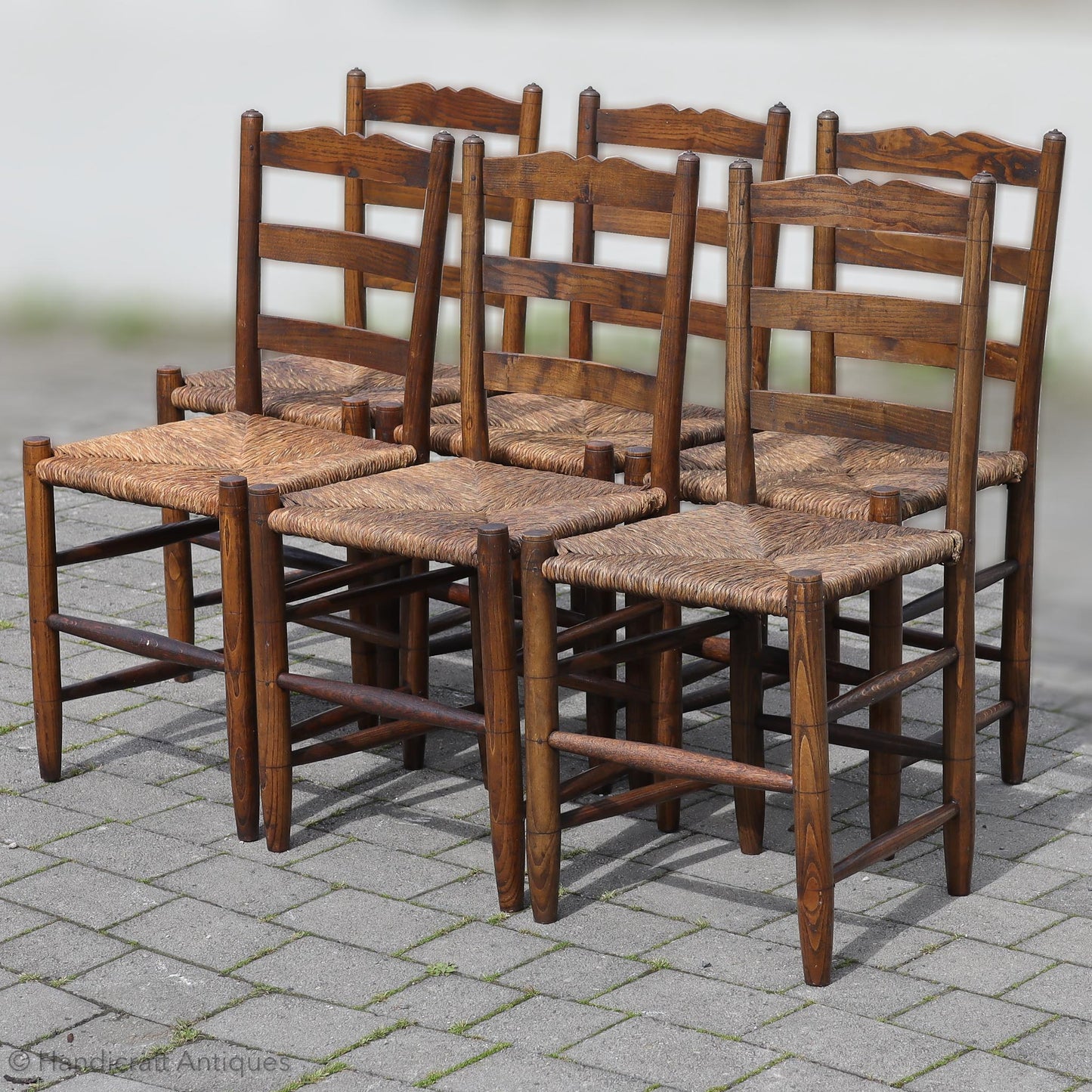 6 Gordon Russell Arts & Crafts Cotswold School English Oak Chairs c. 1928.