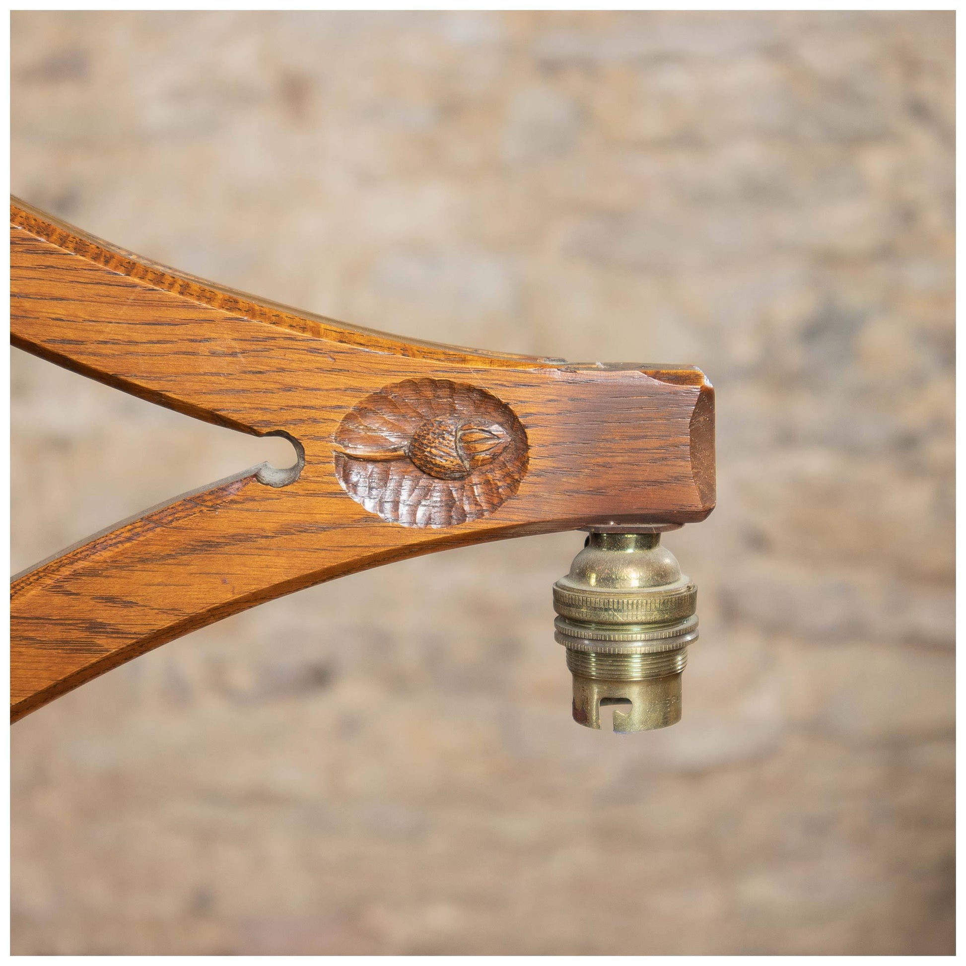 Acornman (Ex-Mouseman) Arts & Crafts Yorkshire School English Oak Ceiling Lamp