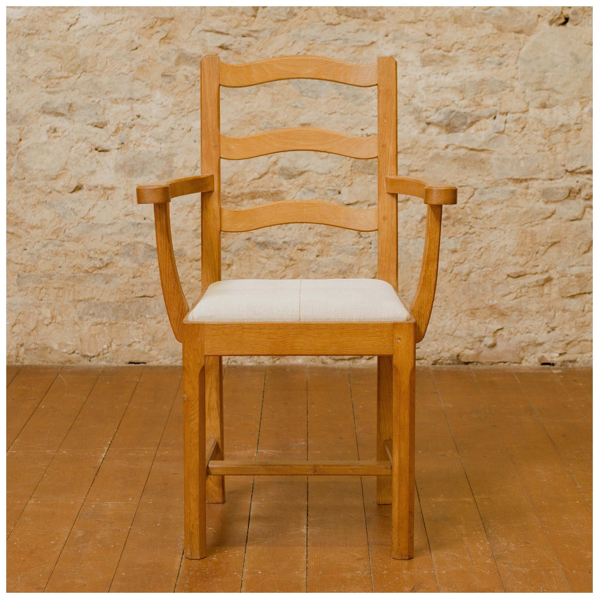Acornman (Ex-Mouseman) Arts & Crafts Yorkshire School English Oak Chairs 1960