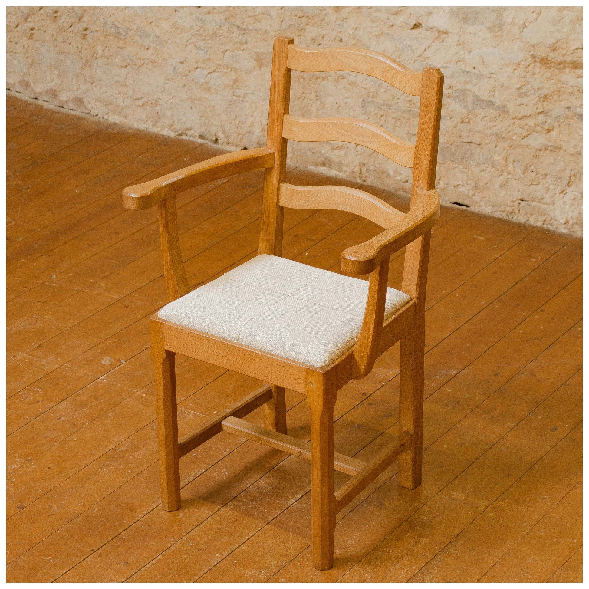 Acornman (Ex-Mouseman) Arts & Crafts Yorkshire School English Oak Chairs 1960