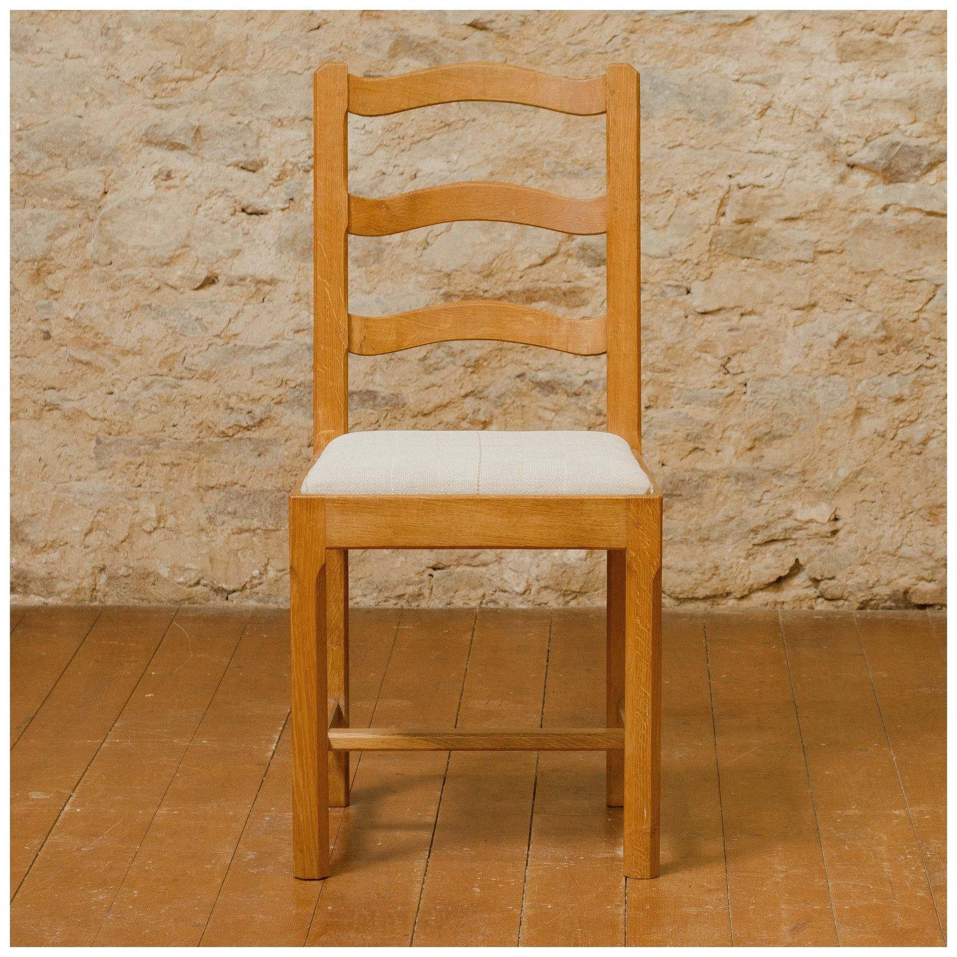 Acornman (Ex-Mouseman) Arts & Crafts Yorkshire School English Oak Chairs 1960