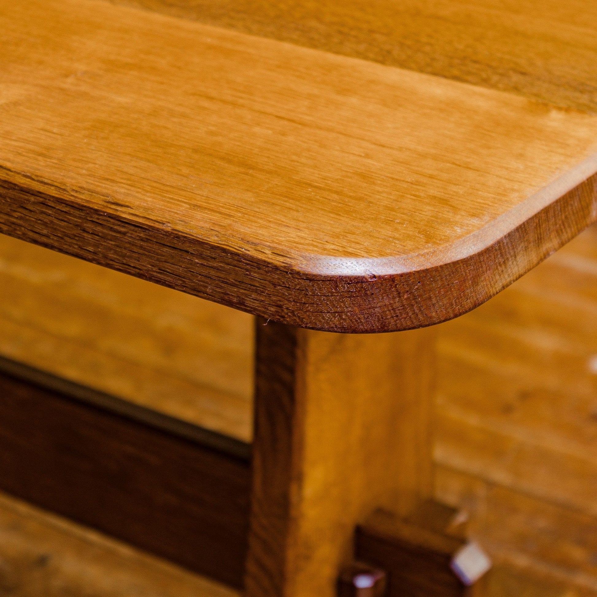 Acornman Ex-Mouseman Arts & Crafts Yorkshire School English Oak Dining Table 1970