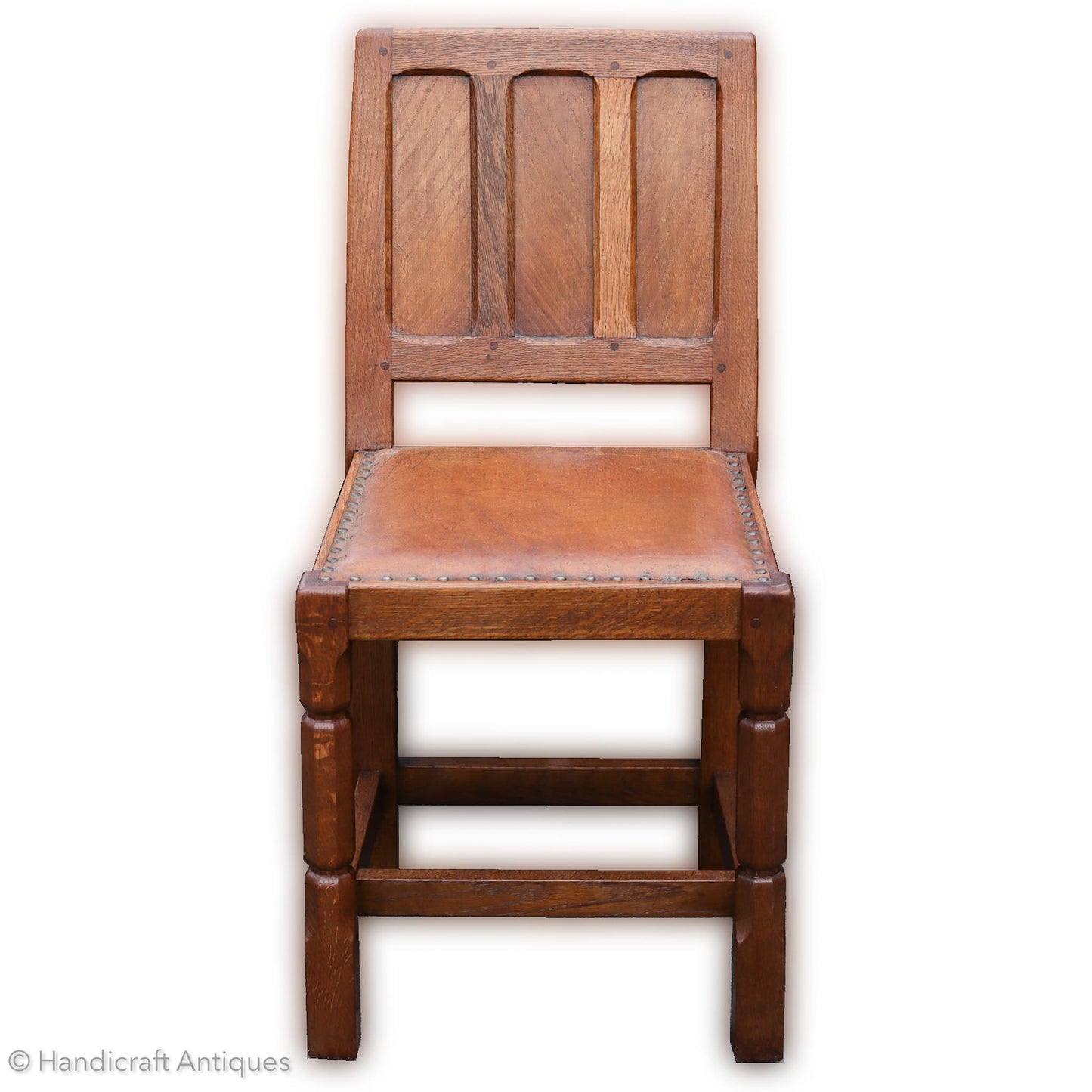 Sid Pollard [ex-Mouseman] Arts & Crafts Yorkshire School English Oak Chair C. 1960