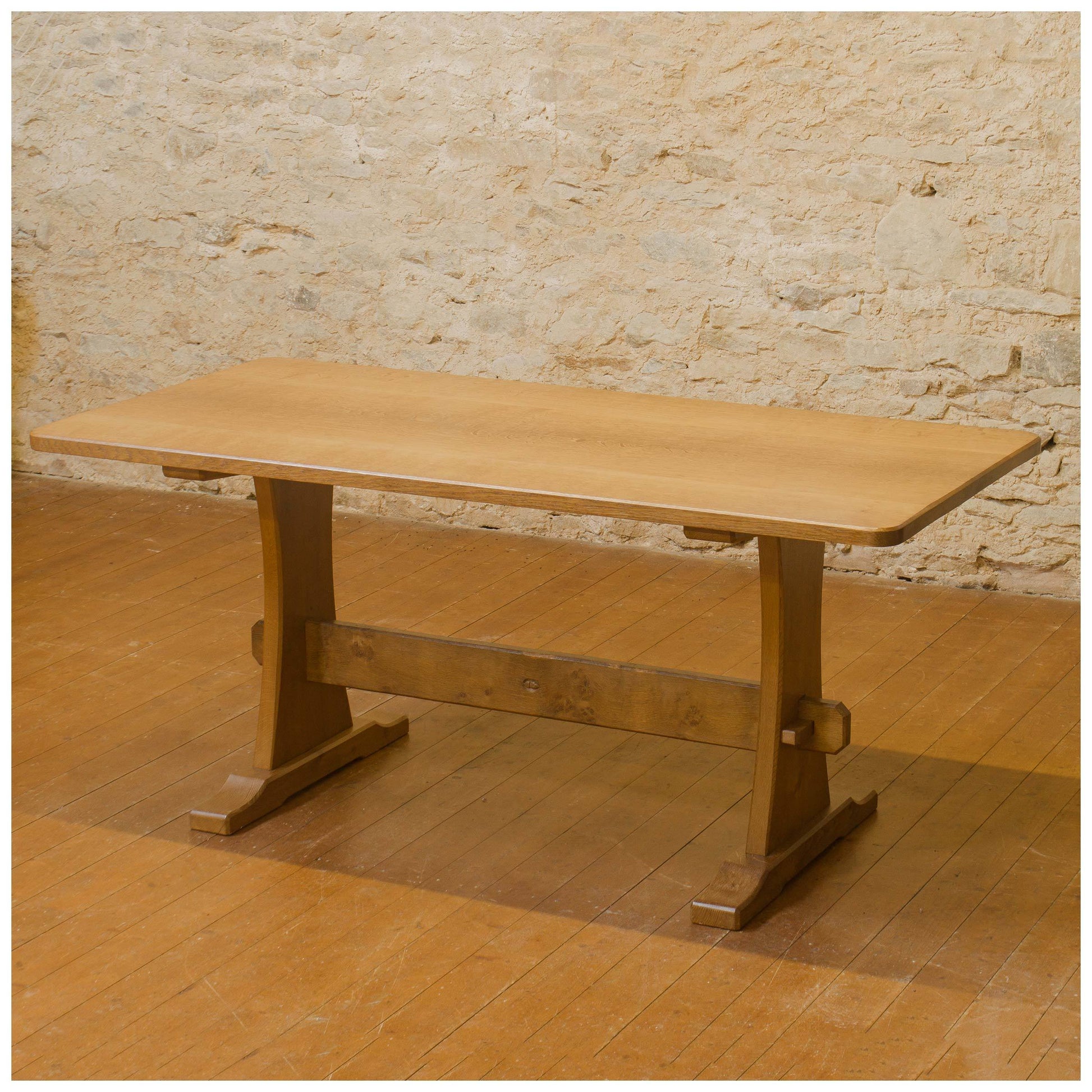 Alan 'Acornman' Grainger (ex-Mouseman) Arts & Crafts Yorkshire Oak Dining Table