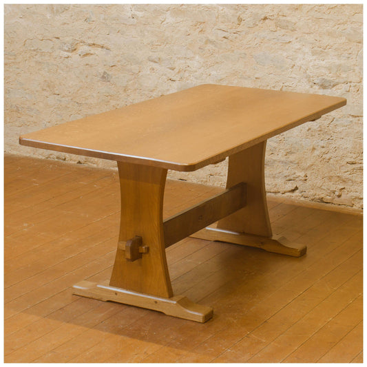 Alan 'Acornman' Grainger (ex-Mouseman) Arts & Crafts Yorkshire Oak Dining Table