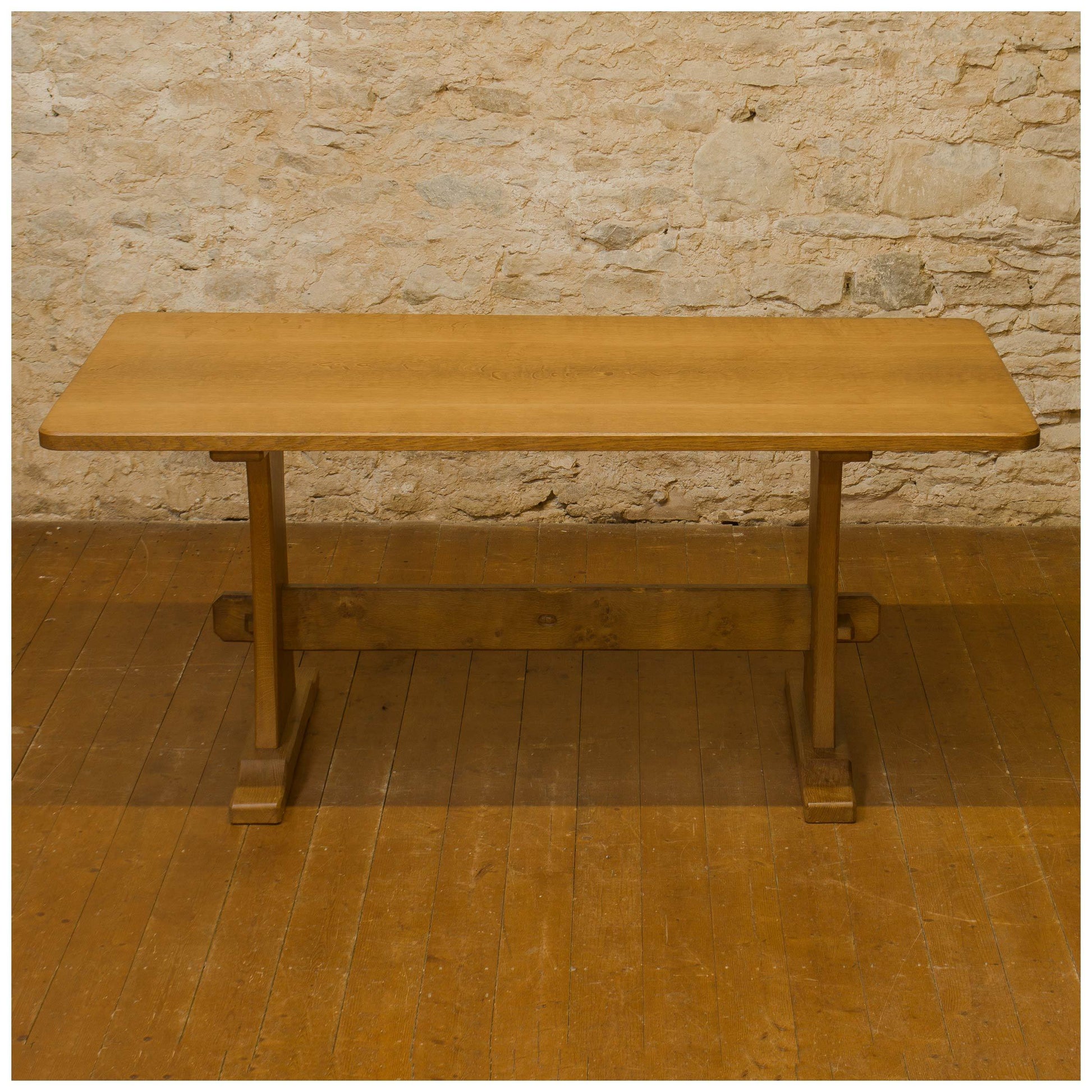Alan 'Acornman' Grainger (ex-Mouseman) Arts & Crafts Yorkshire Oak Dining Table
