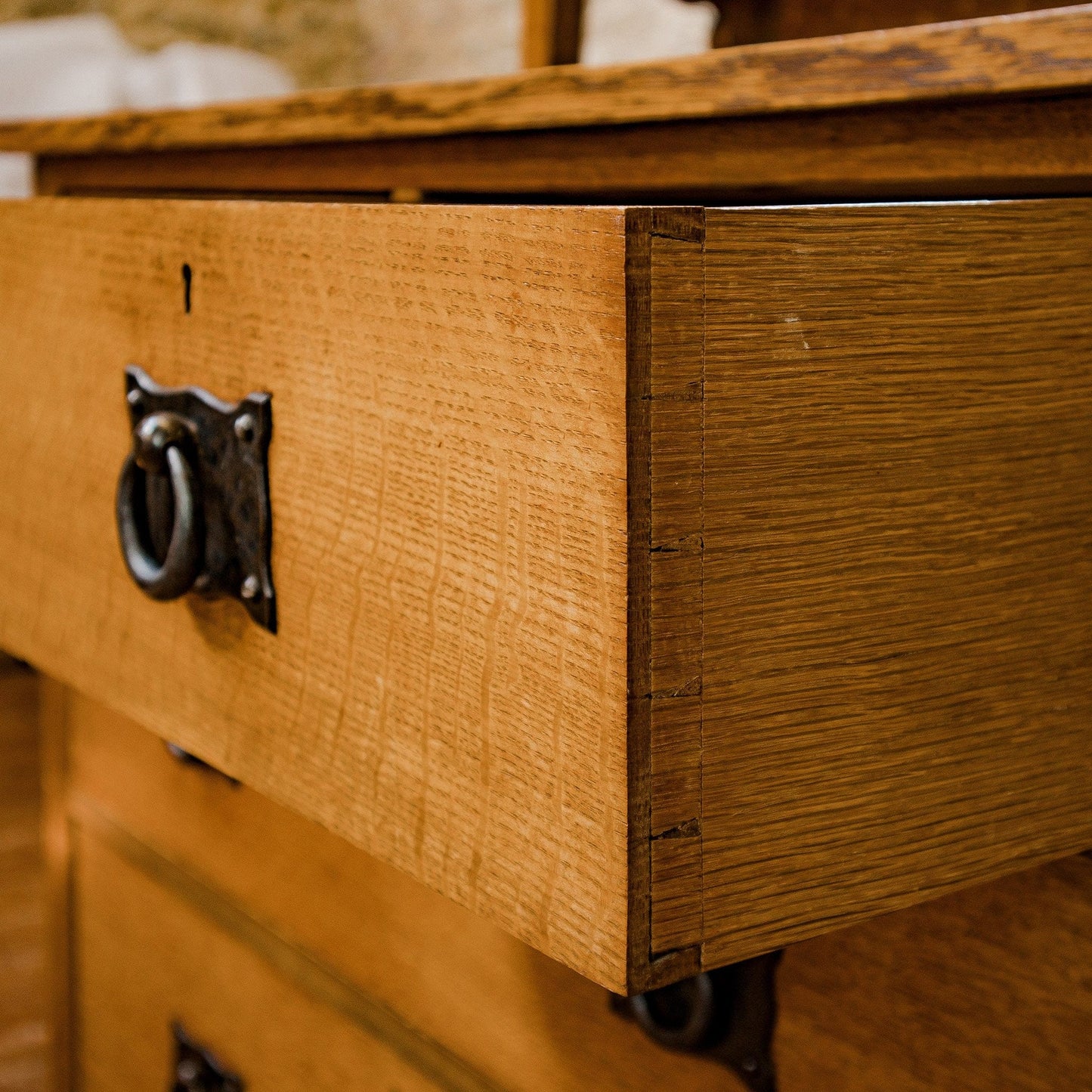 Ambrose Heal Arts & Crafts English Oak St Ives Dressing Chest c. 1900