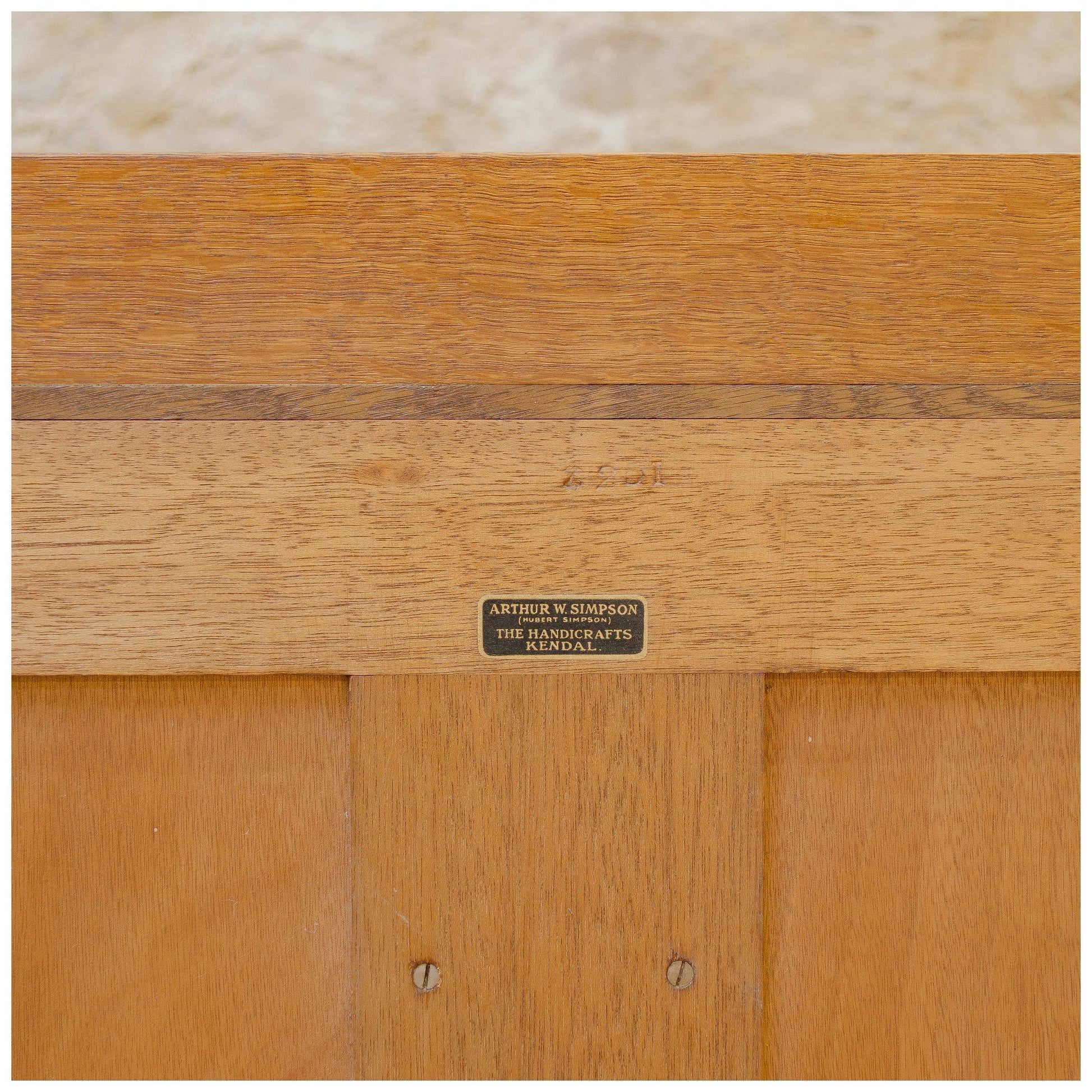 Arthur W Simpson (The Handicrafts) Arts & Crafts English Oak Sideboard c. 1930