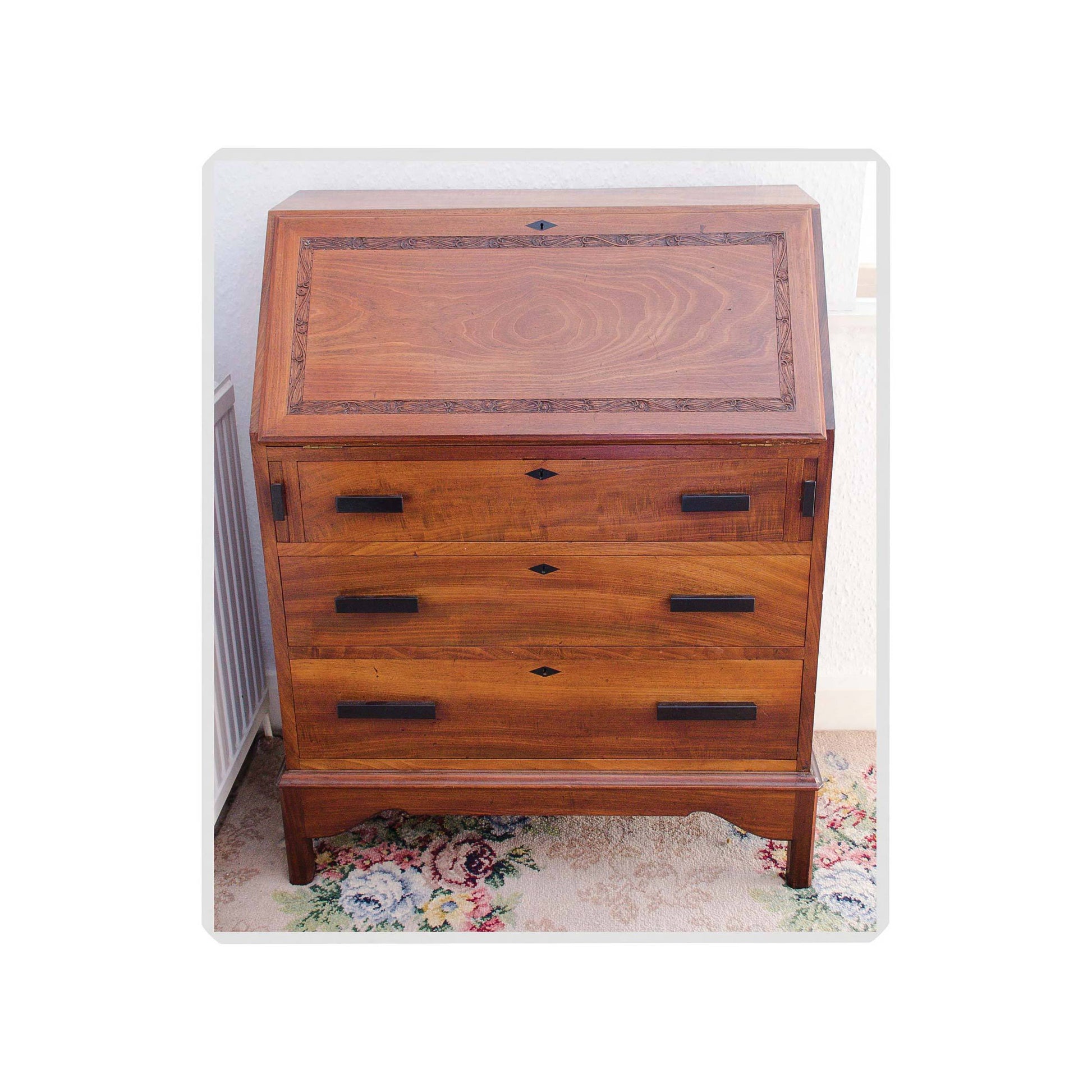 Arthur W Simpson (The Handicrafts, Kendal) Arthur W. Simpson Arts Crafts Mahogany Writing Bureau