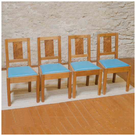 Arts & Crafts Cotswold School Oak and Pollard Oak Dining Chairs c. 1960