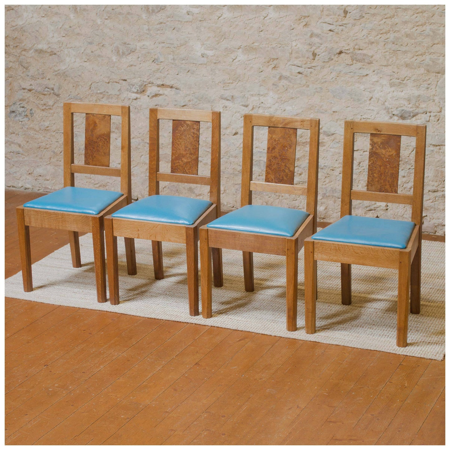 Arts & Crafts Cotswold School Oak and Pollard Oak Dining Chairs c. 1960