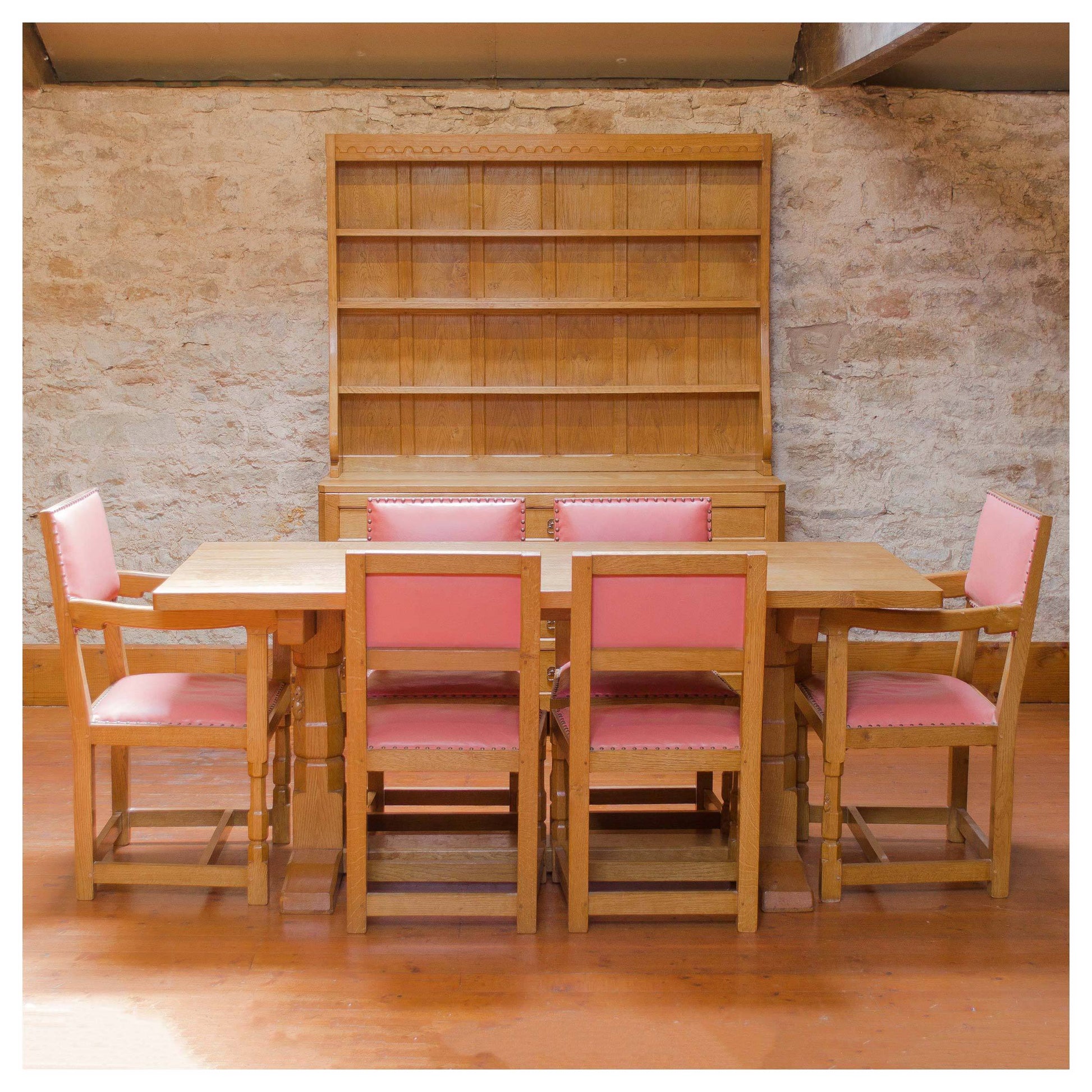Arts & Crafts Yorkshire School Oak Dining/Refectory Table 1960 (Mouseman style)