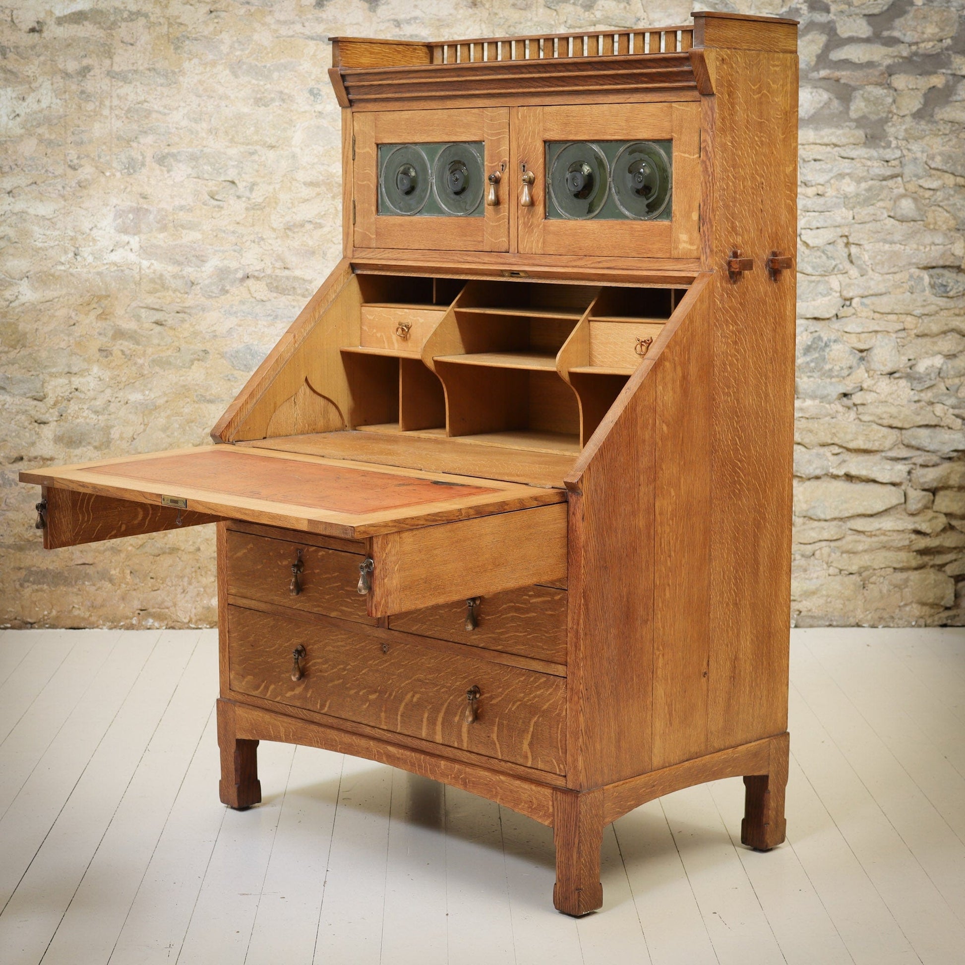 Liberty & Co Large Arts & Crafts English Oak Bureau c. 1920