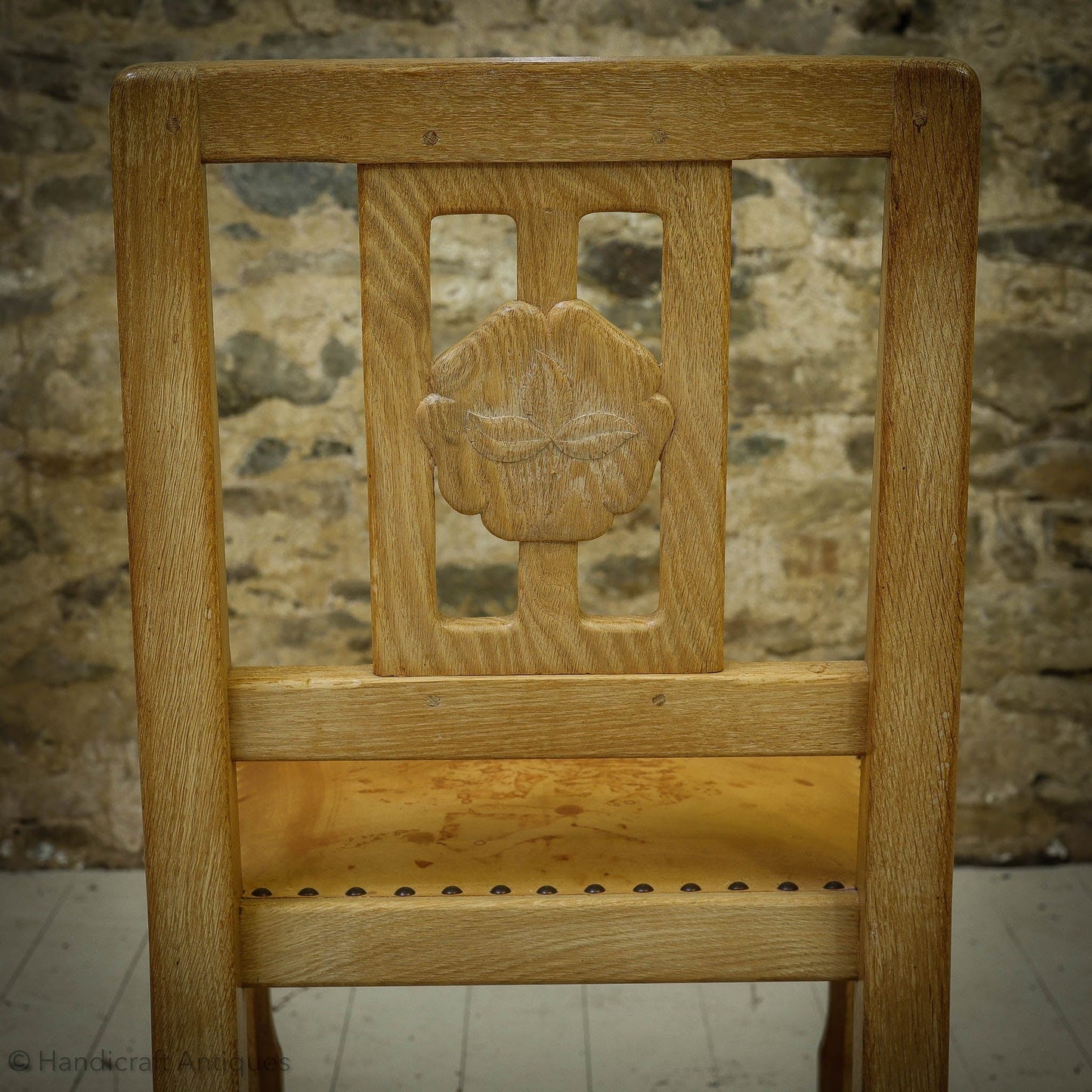 Set of 4 Horace 'Knightman' Knight Arts & Crafts Yorkshire School Oak Chairs