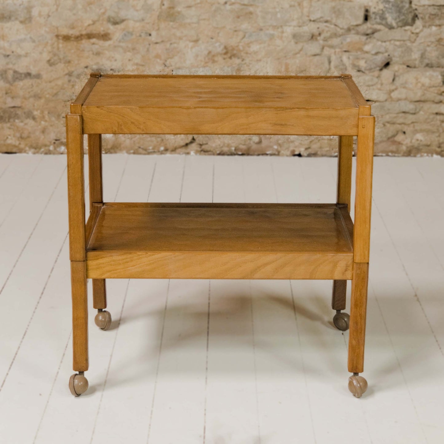 Acornman (Ex-Mouseman) Arts & Crafts Yorkshire School English Oak Tea Trolley