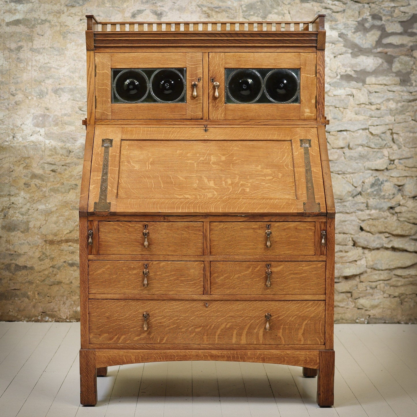 Liberty & Co Large Arts & Crafts English Oak Bureau c. 1920