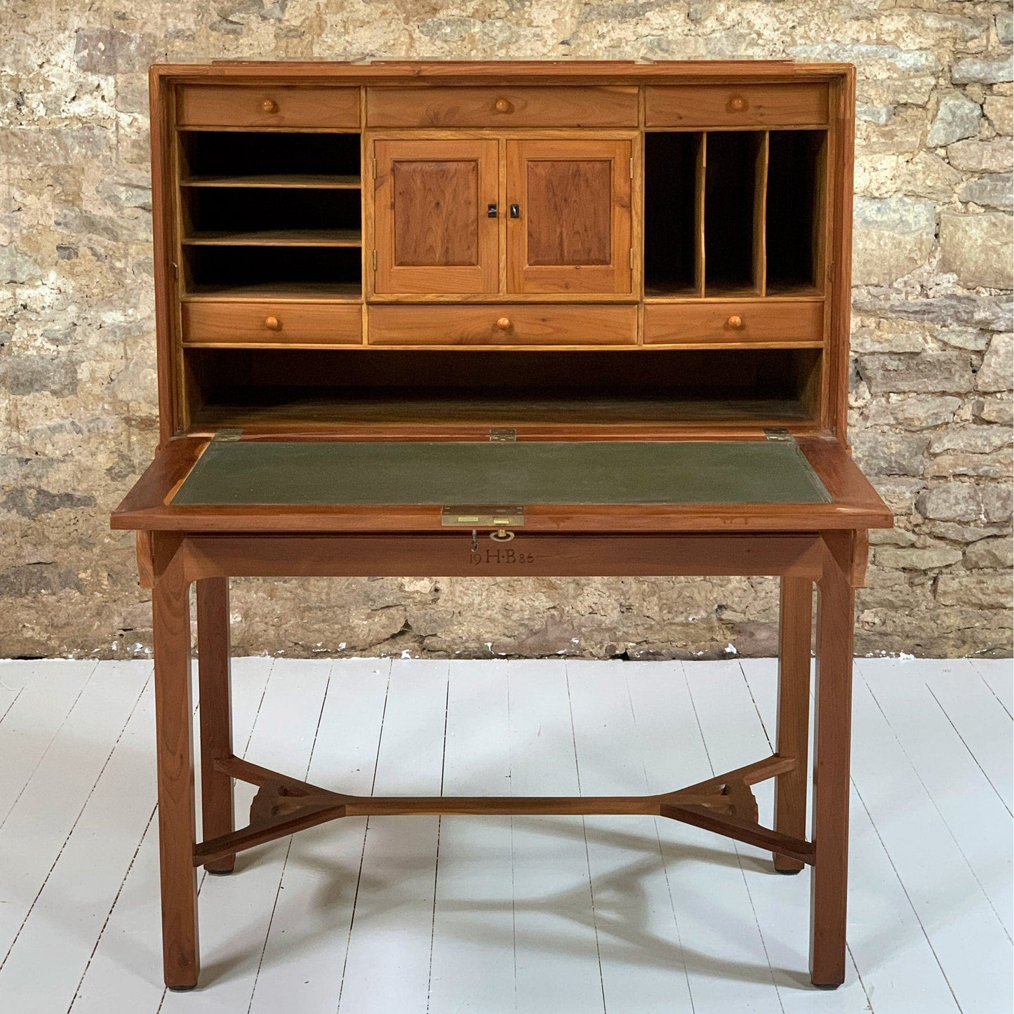 Hugh Birkett (Ex-Oliver Morel) Arts & Crafts Cotswold School English Yew Bureau