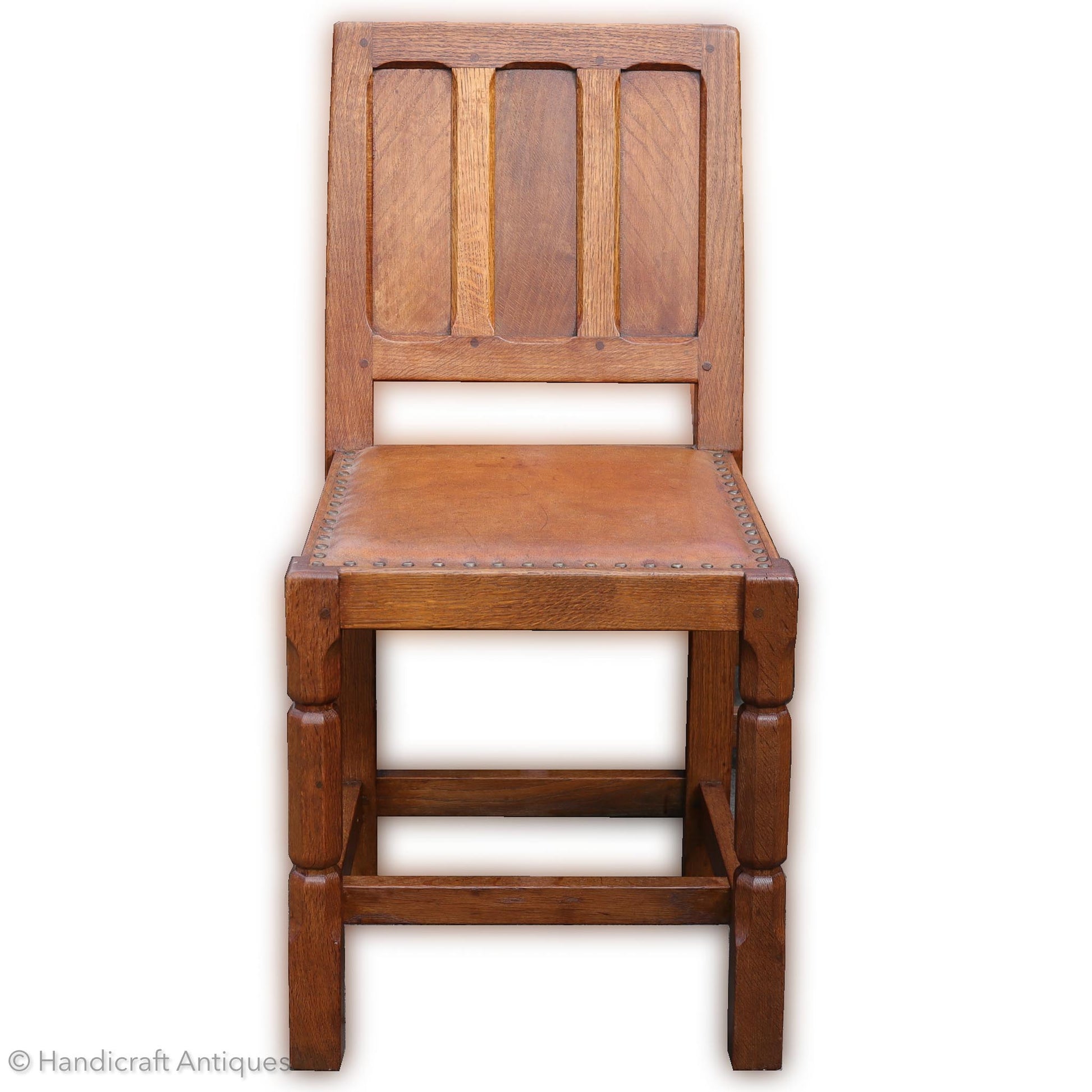 Sid Pollard [ex-Mouseman] Arts & Crafts Yorkshire School English Oak Chair C. 1960