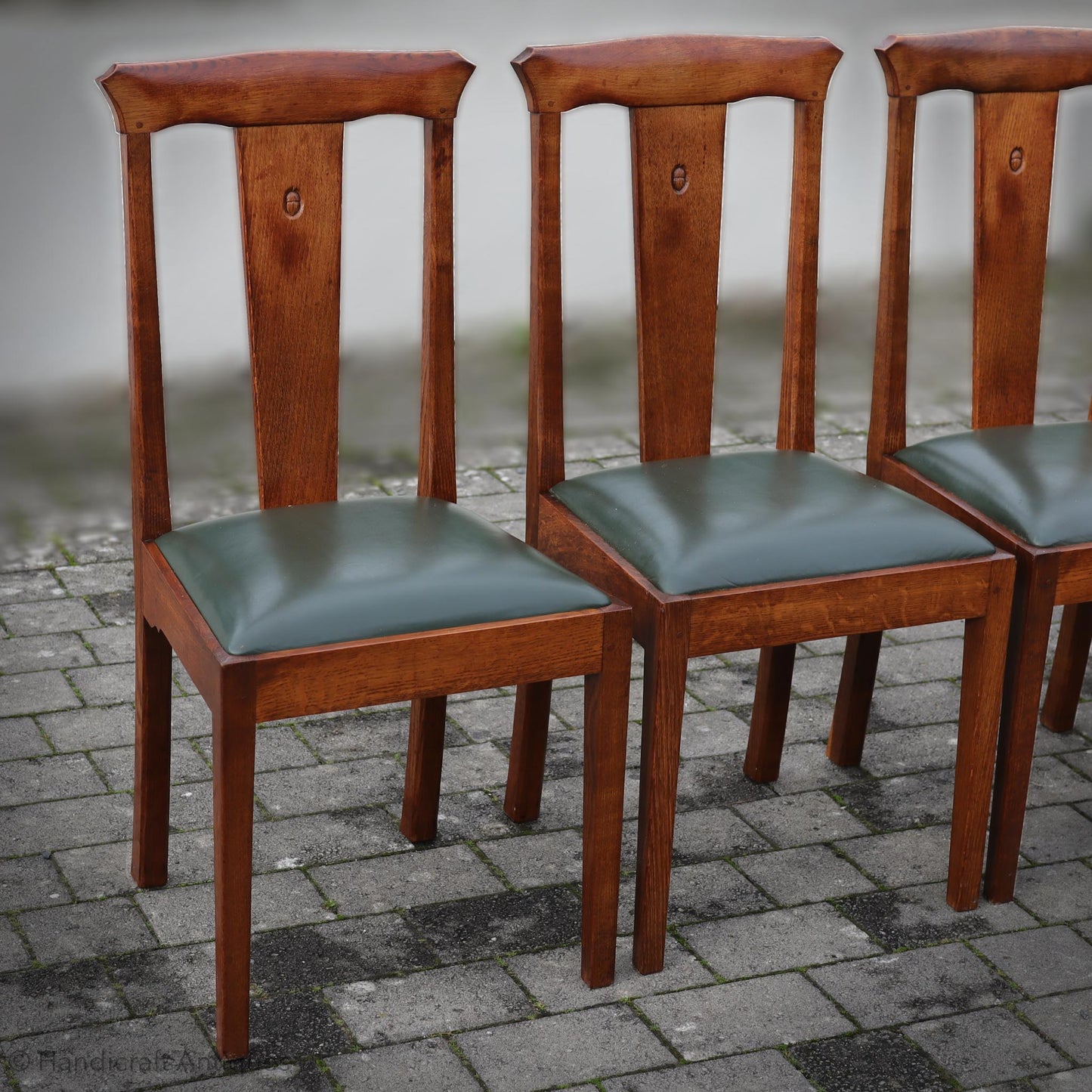 Set of 6 Acornman  (Ex-Mouseman) Arts & Crafts Yorkshire School English Oak Chairs