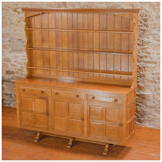 Beaverman (Ex-Mouseman) Arts & Crafts Yorkshire School English Oak Dresser