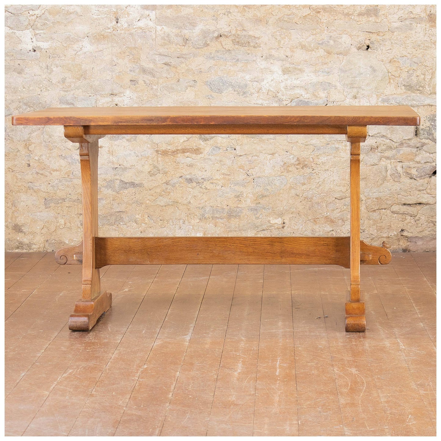 Bob Wrenman Hunter (Ex-Mouseman) Arts & Crafts Yorkshire English Oak Dining Table