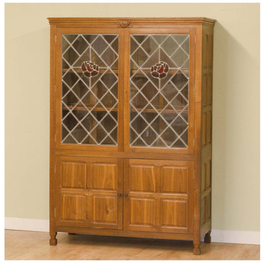 Bob Wrenman Hunter (Ex-Mouseman) Yorkshire School Arts & Crafts Glazed Oak Display Cabinet