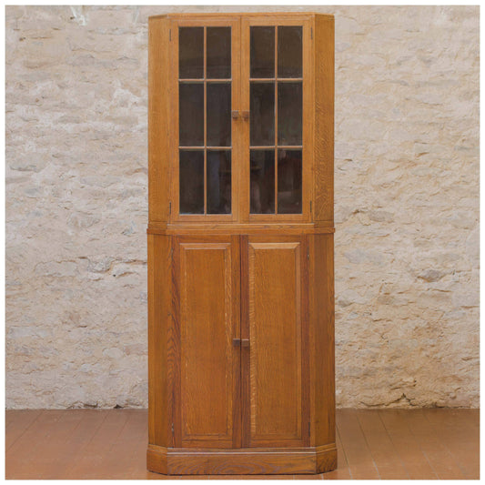 Brynmawr 'Merthyr' Arts & Crafts Cotswold School Oak Corner Cupboard