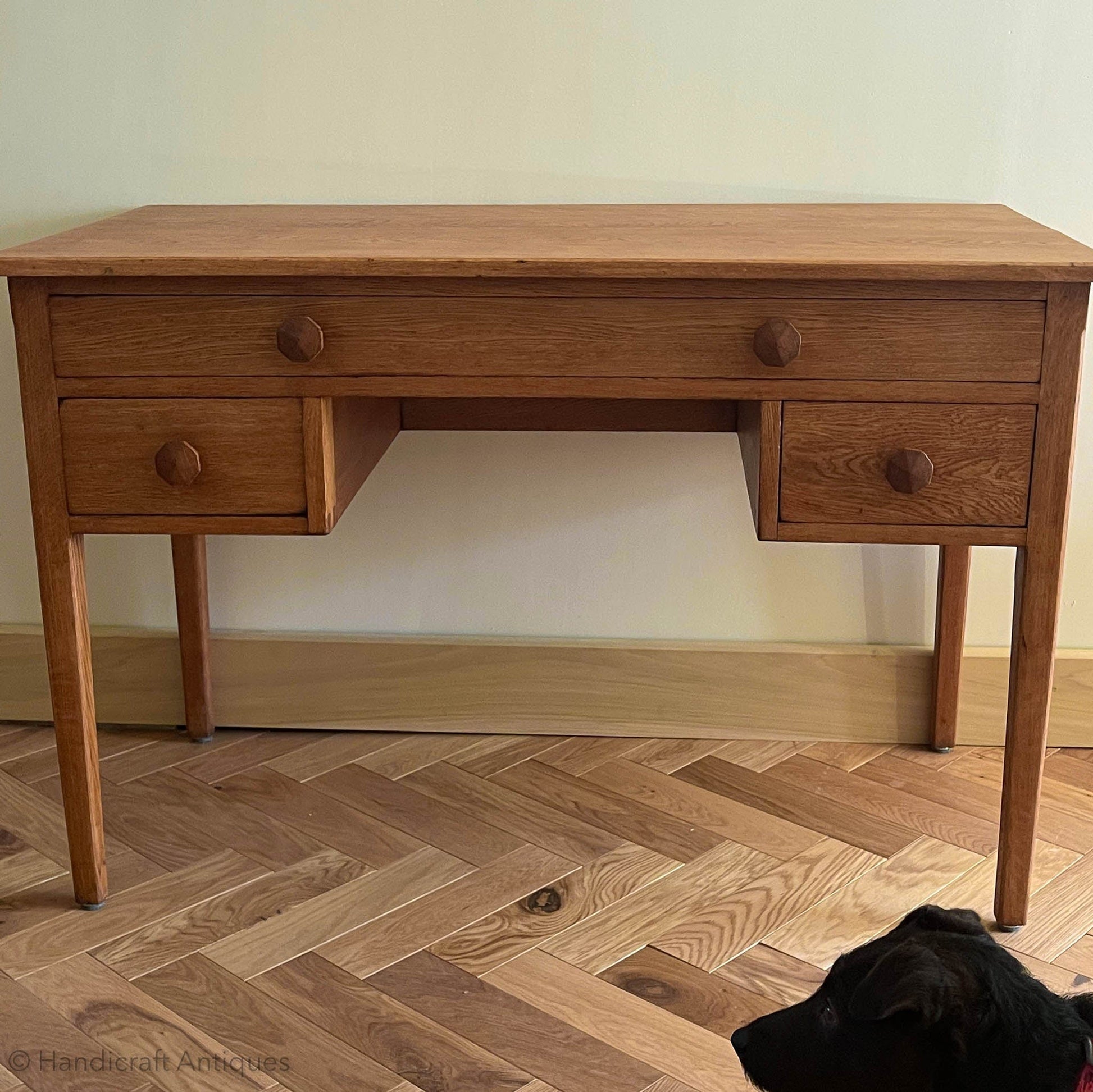 Peter Waals design Hazelrigg Hall Arts & Crafts Cotswold School Oak Desk