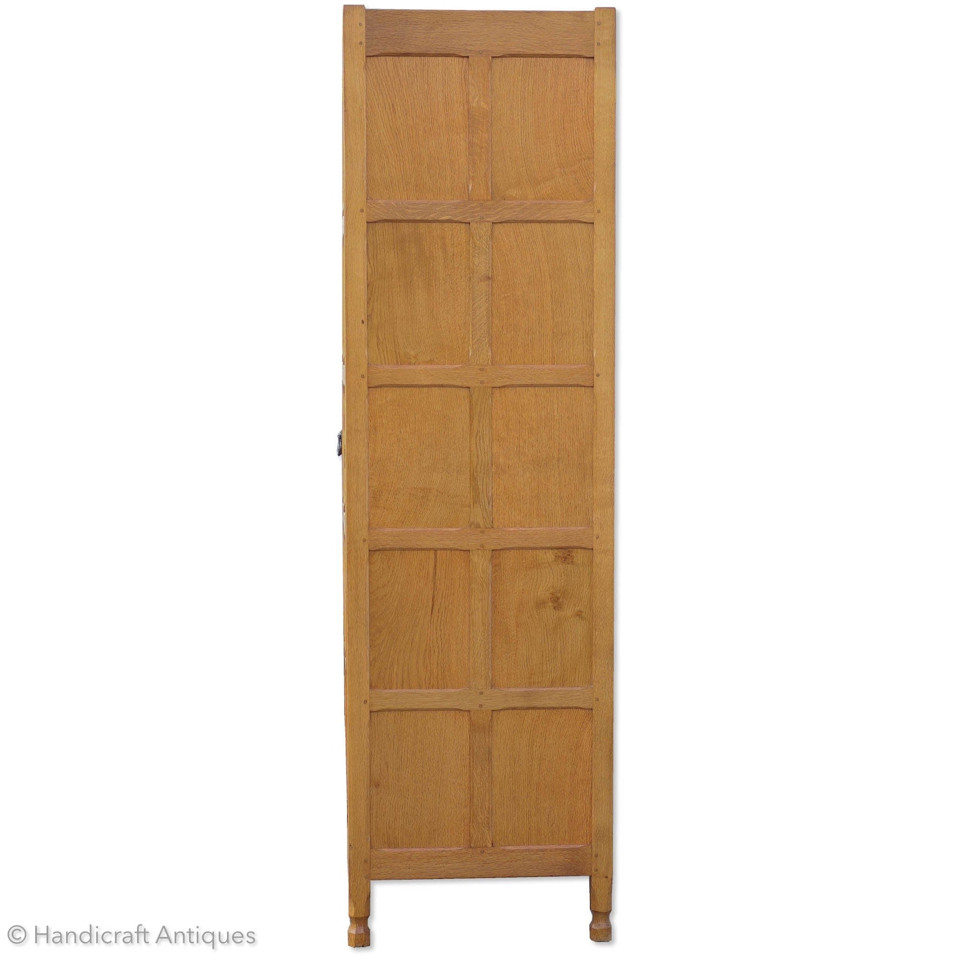 Cat & Mouseman' (Ex-Mouseman) Arts & Crafts Yorkshire School Oak Wardrobe (a)