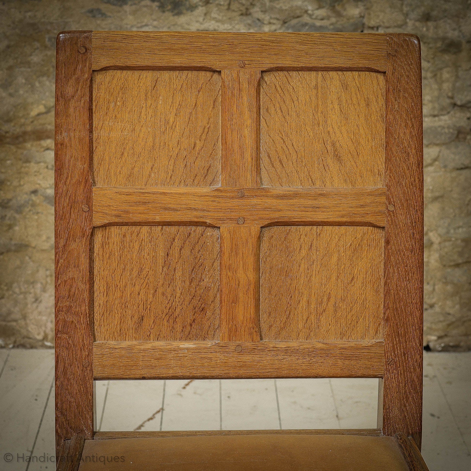 Set of 4 Sid Pollard [ex-Mouseman] Arts & Crafts Yorkshire School Oak Chairs