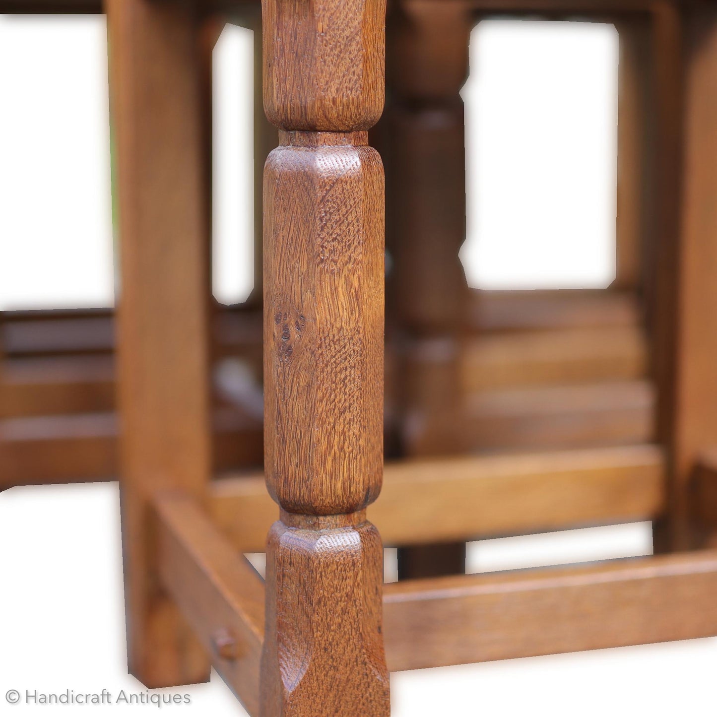 Sid Pollard [ex-Mouseman] Arts & Crafts Yorkshire School English Oak Chair C. 1960