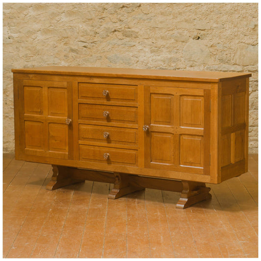 Colin Beaverman Almack (Ex-Mouseman) Arts & Crafts Yorkshire School Oak Sideboard