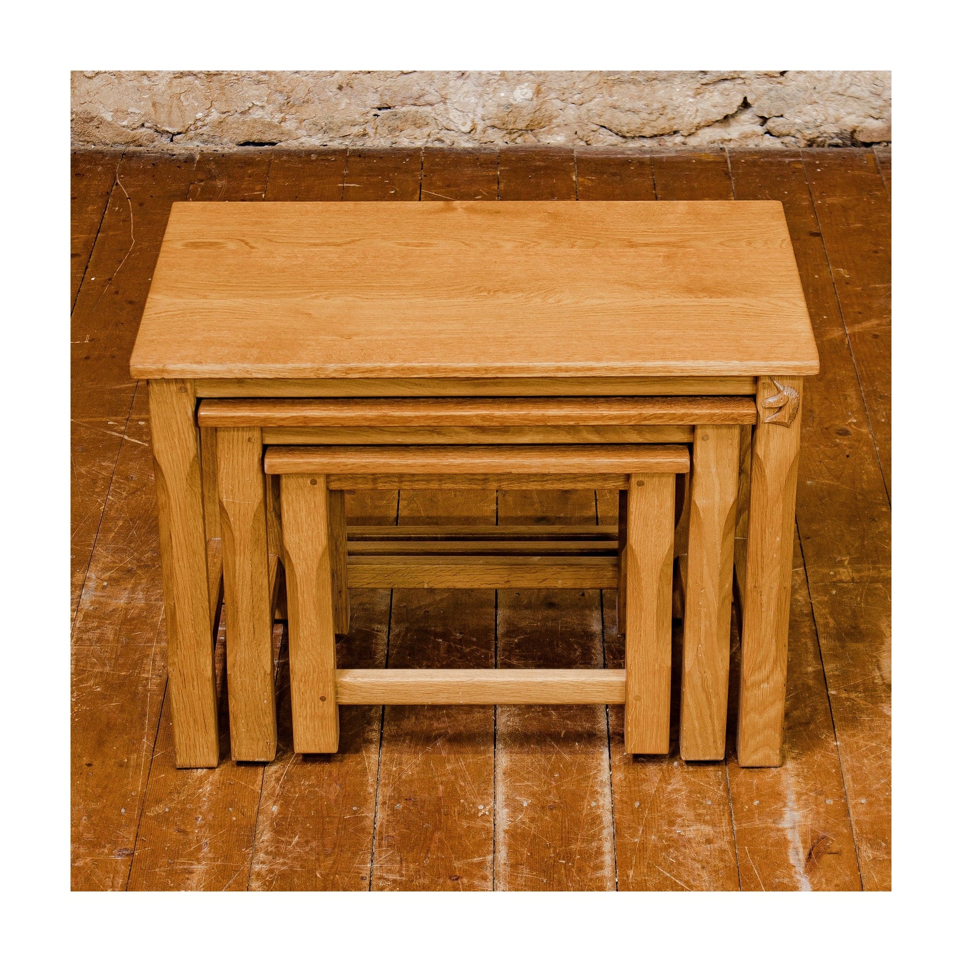 Coxwold Cabinet Makers Unicornman Arts & Crafts Yorkshire School Nest of Tables