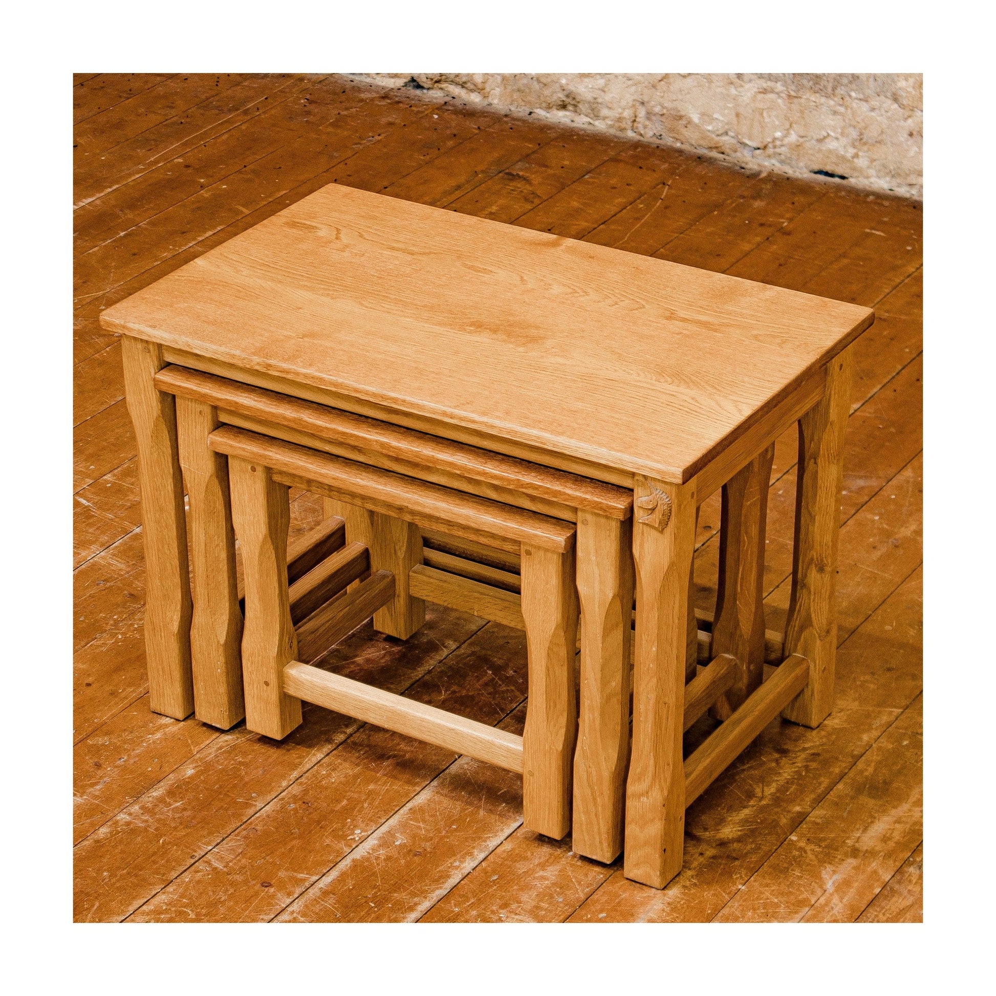 Coxwold Cabinet Makers Unicornman Arts & Crafts Yorkshire School Nest of Tables