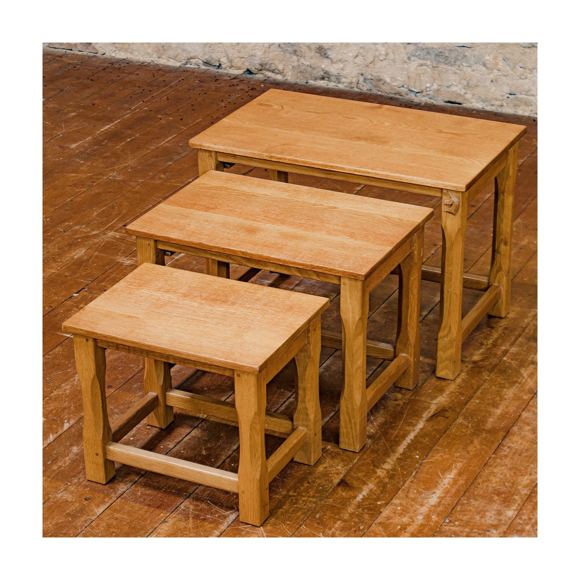 Coxwold Cabinet Makers Unicornman Arts & Crafts Yorkshire School Nest of Tables