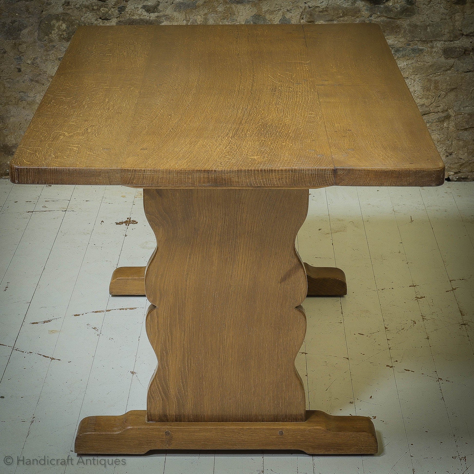 Sid Pollard [ex-Mouseman] Arts & Crafts Yorkshire School Oak Dining Table