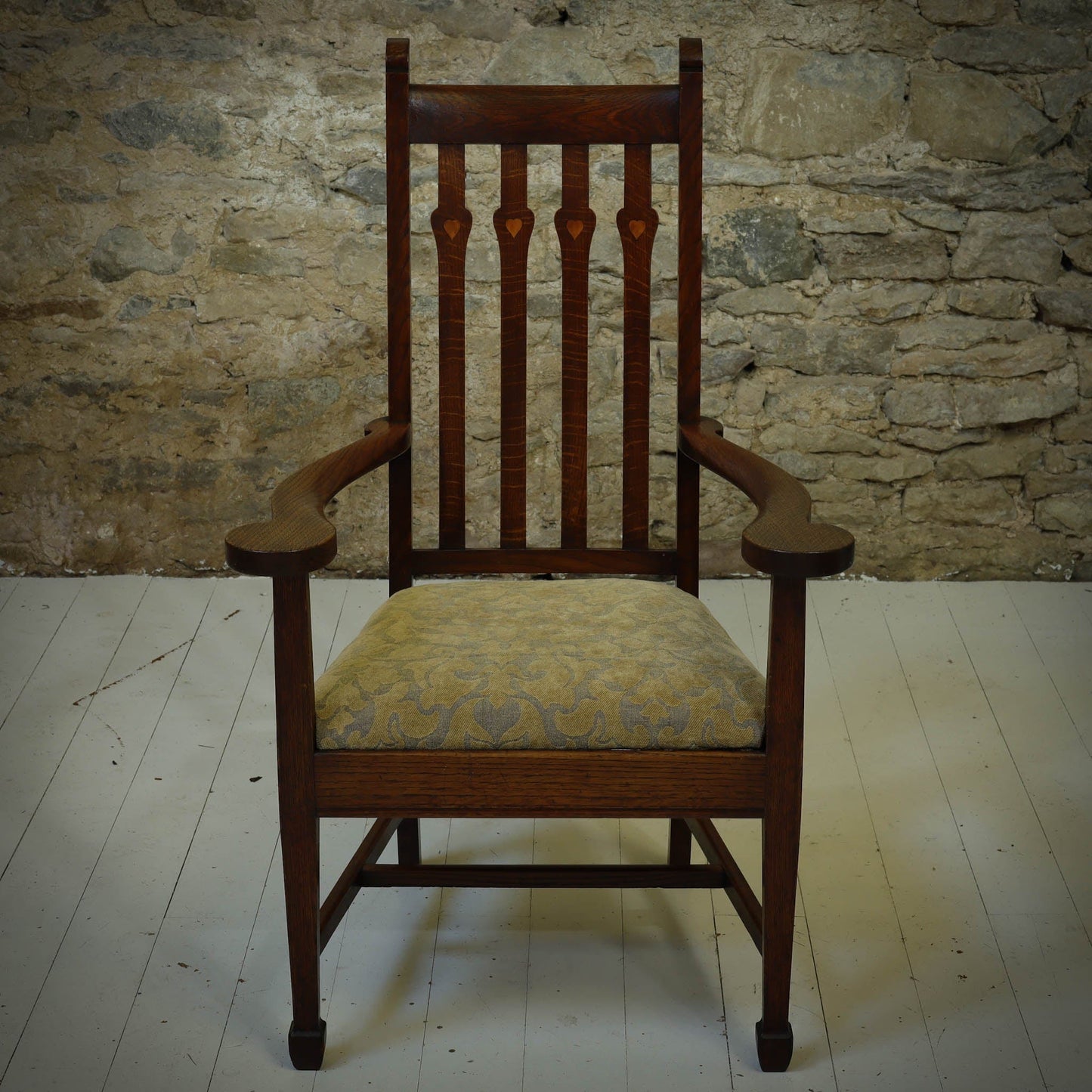 Arthur W. Simpson Arts & Crafts Lakes School English Oak Armchair