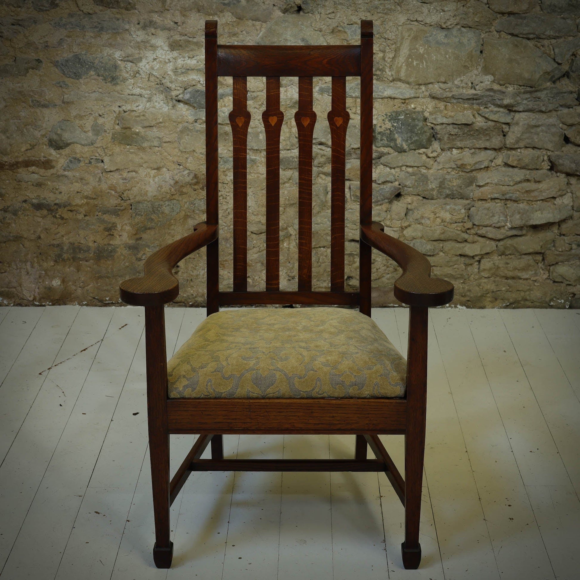 Arthur W. Simpson Arts & Crafts Lakes School English Oak Armchair