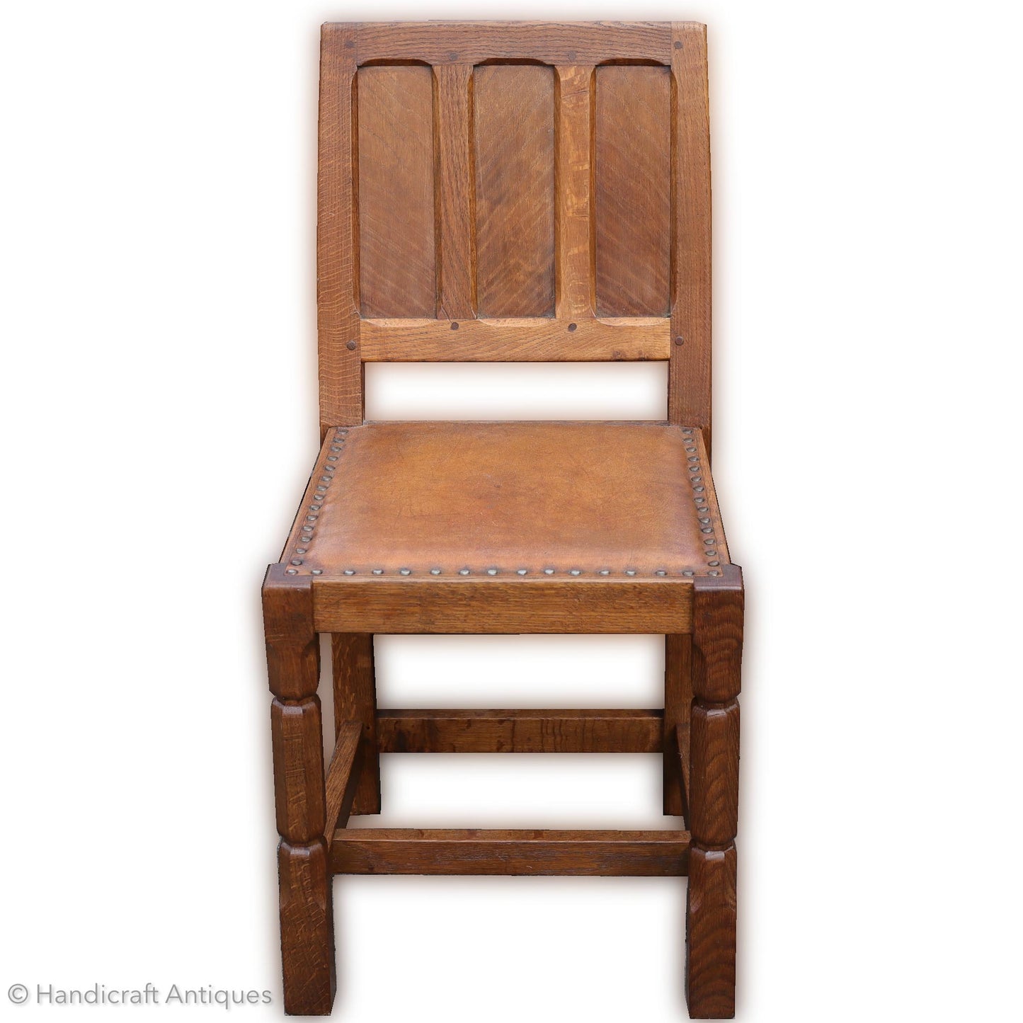 Sid Pollard [ex-Mouseman] Arts & Crafts Yorkshire School English Oak Chair C. 1960