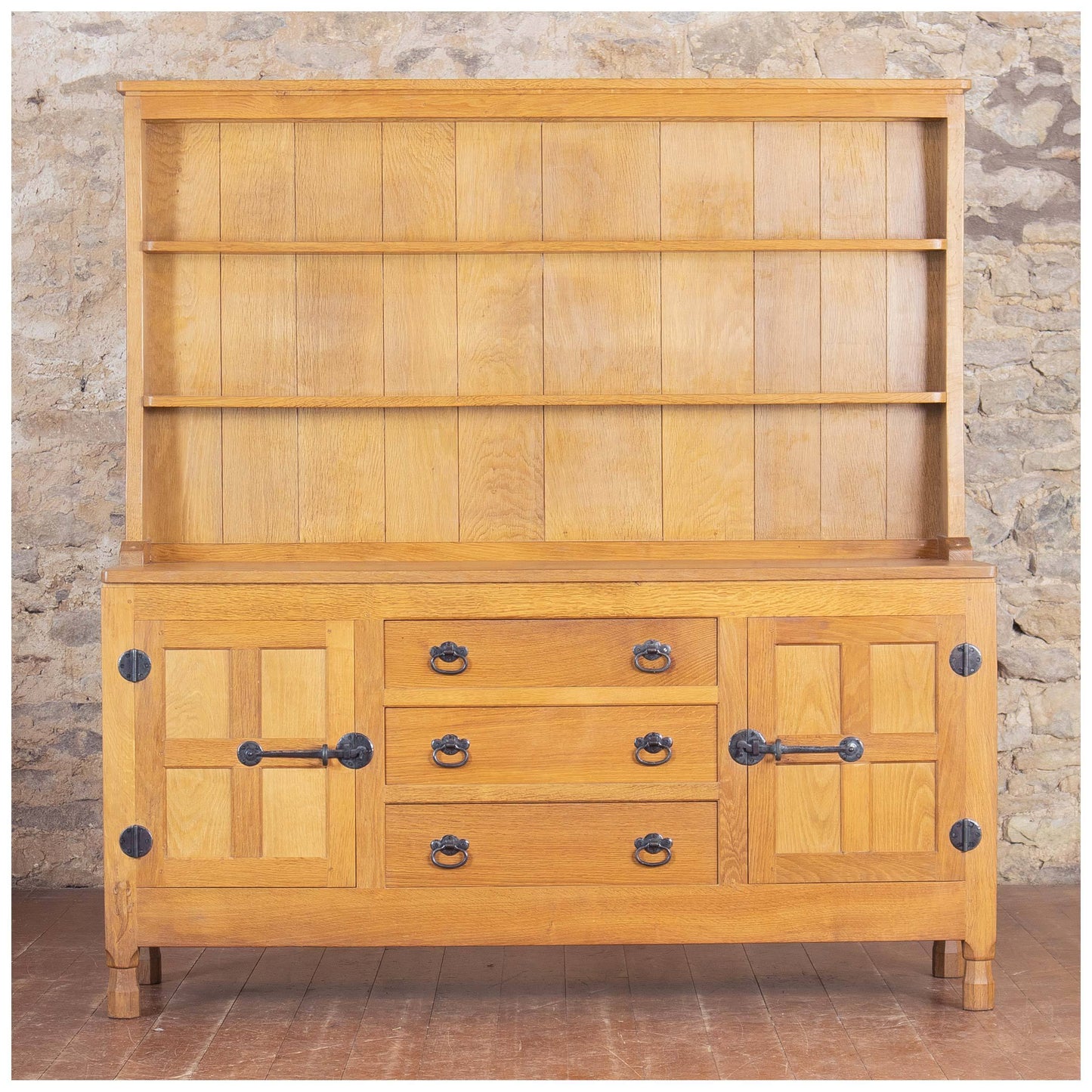 Derek Lizardman Slater Arts & Crafts Yorkshire School English Oak Dresser