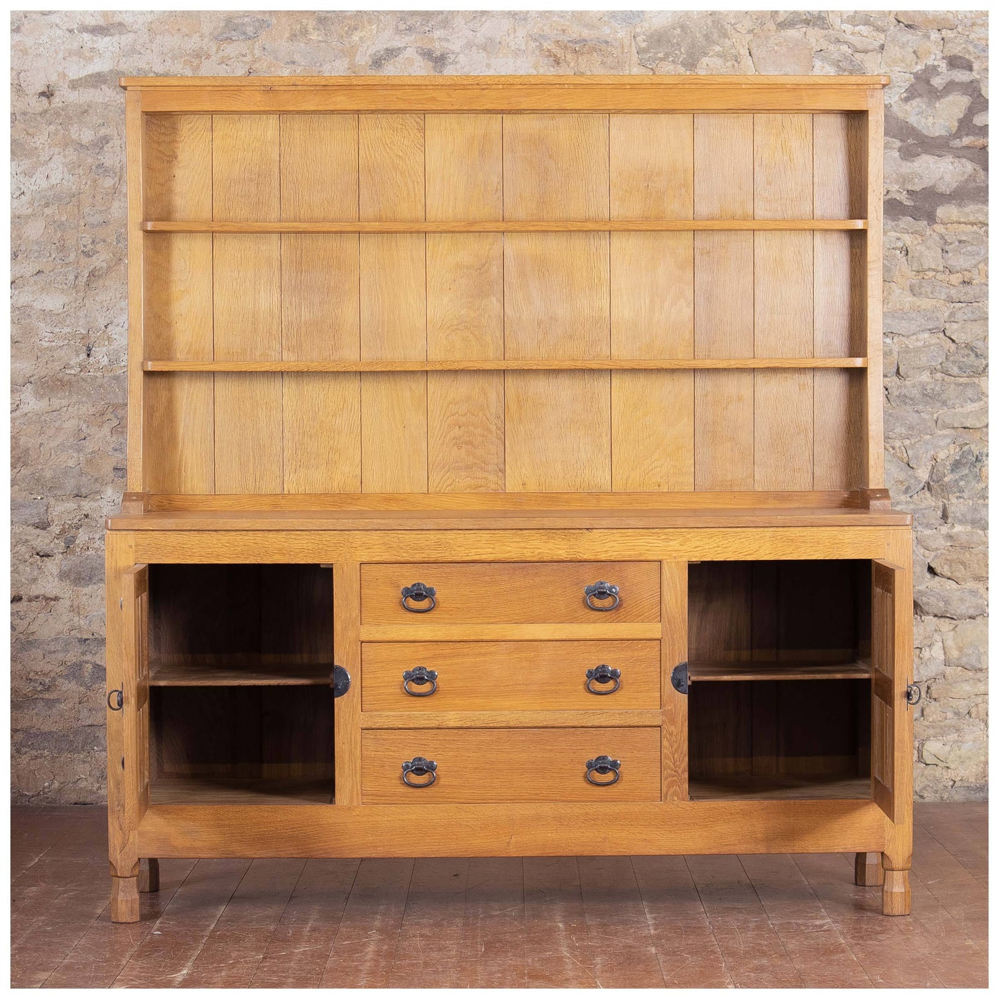 Derek Lizardman Slater Arts & Crafts Yorkshire School English Oak Dresser