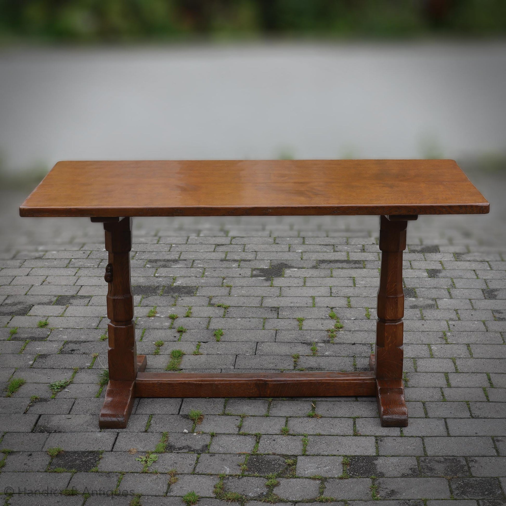 Robert 'Mouseman' Thompson Arts & Crafts Yorkshire School English Oak Dining Table 