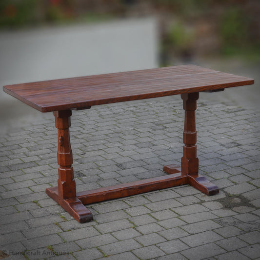 Robert 'Mouseman' Thompson Arts & Crafts Yorkshire School English Oak Dining Table 