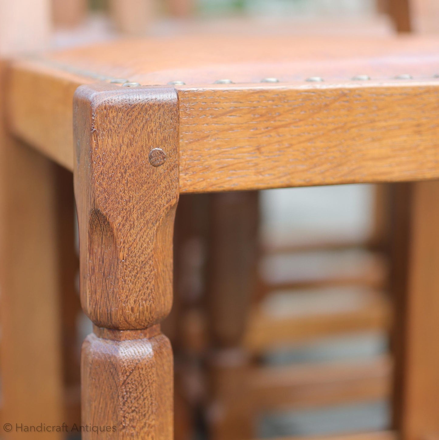 Sid Pollard [ex-Mouseman] Arts & Crafts Yorkshire School English Oak Chair C. 1960